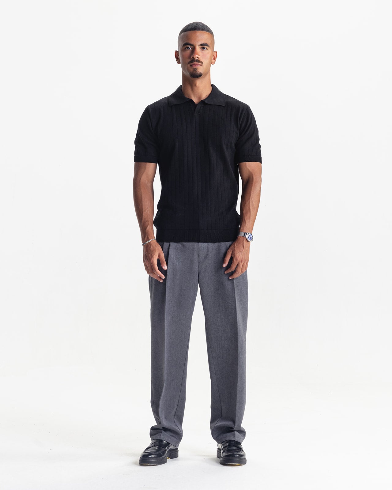 MILANO KNIT POLO - BLACK