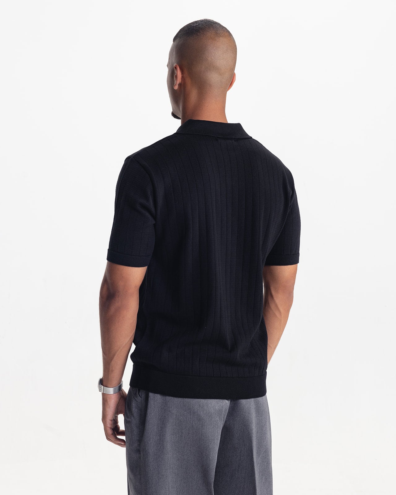 MILANO KNIT POLO - BLACK