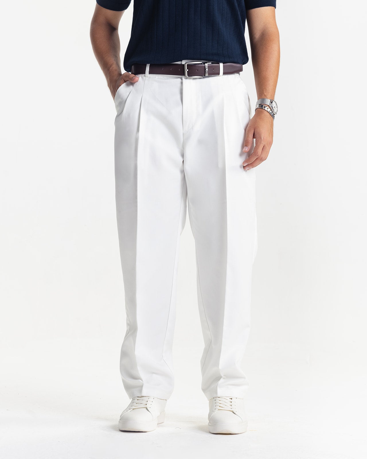 TAILORED PANTS- WHITE