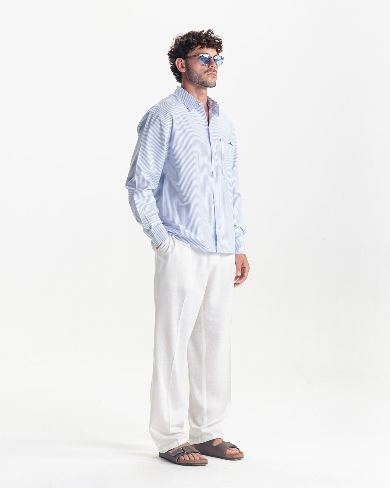 MARINO STRIPED SHIRT - SKY BLUE