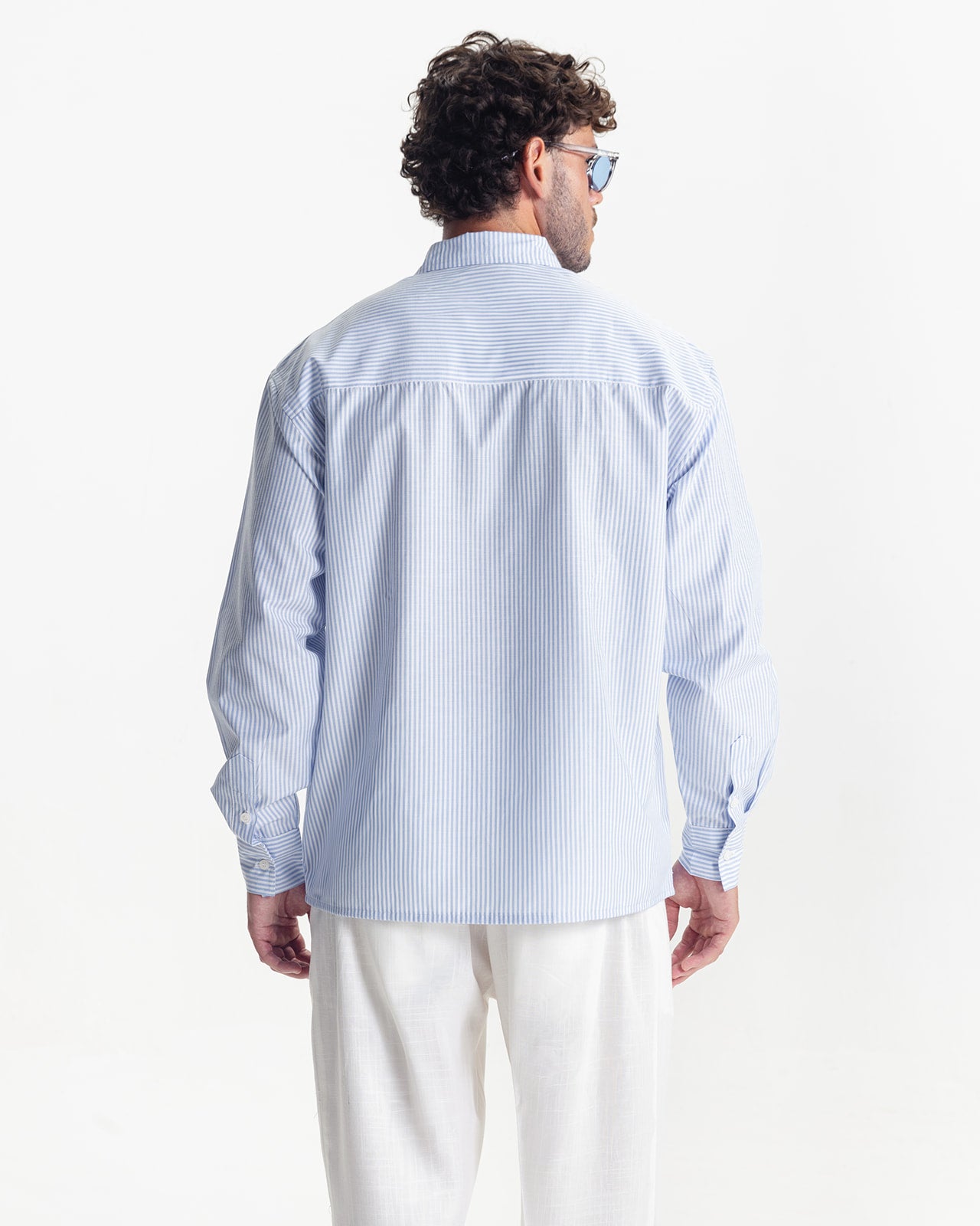 MARINO STRIPED SHIRT - SKY BLUE