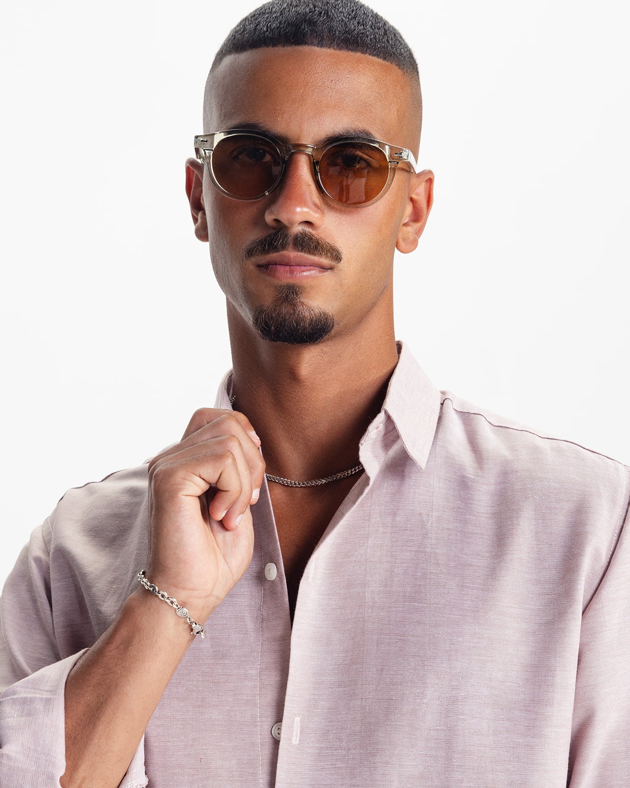 LONG SLEEVE LINEN SHIRT - WARM ROSE