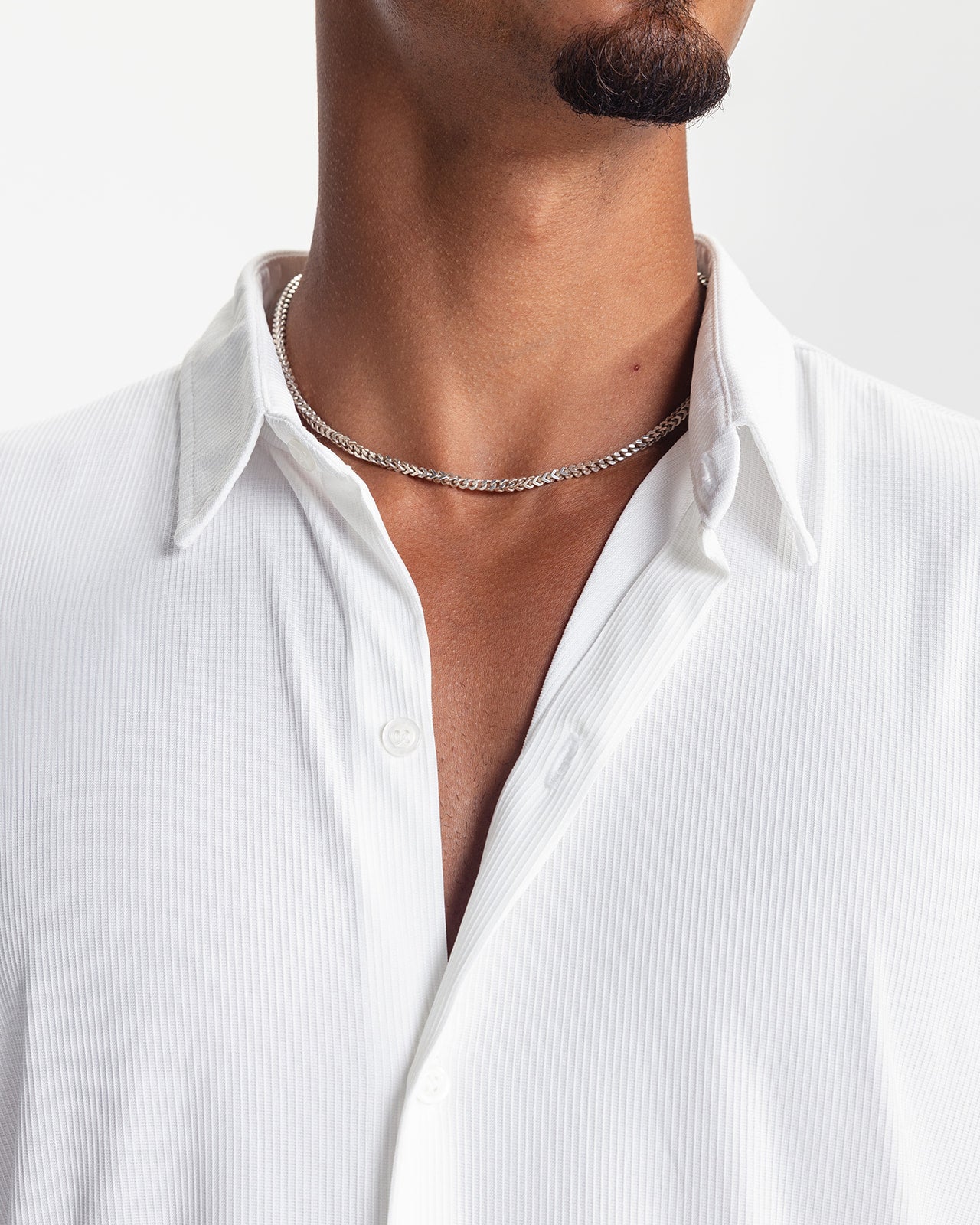 PLEATED SHIRT - WHITE