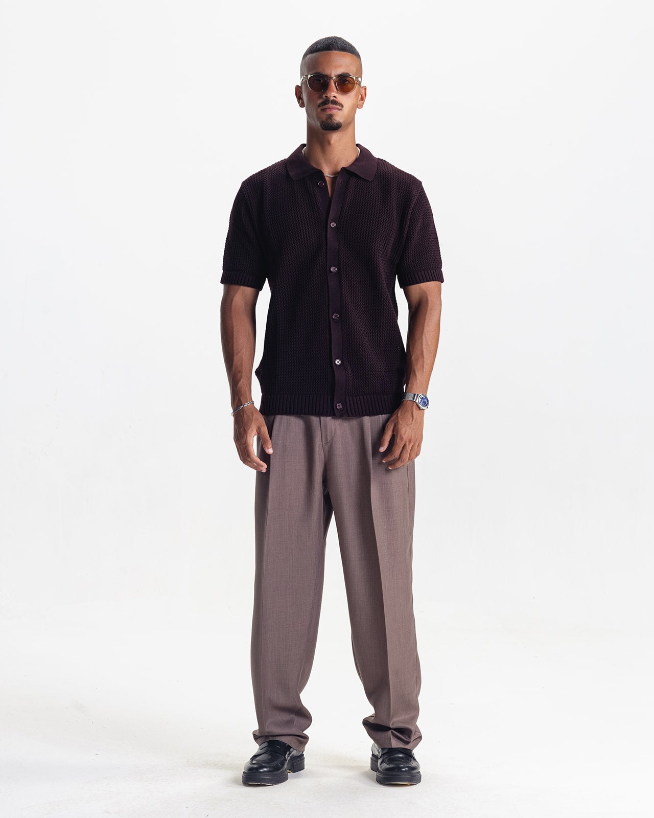 RIVIERA KNIT CARDIGAN - BURGUNDY