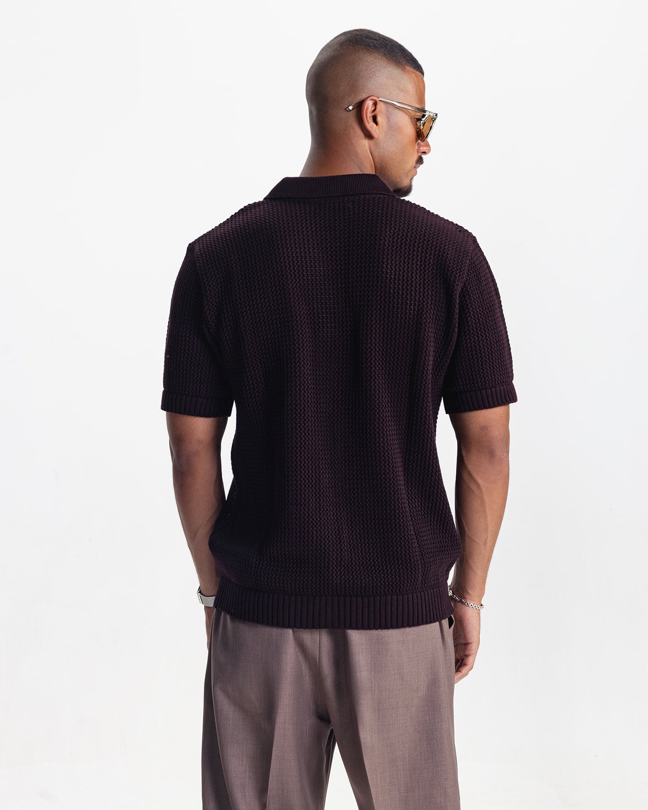 RIVIERA KNIT CARDIGAN - BURGUNDY
