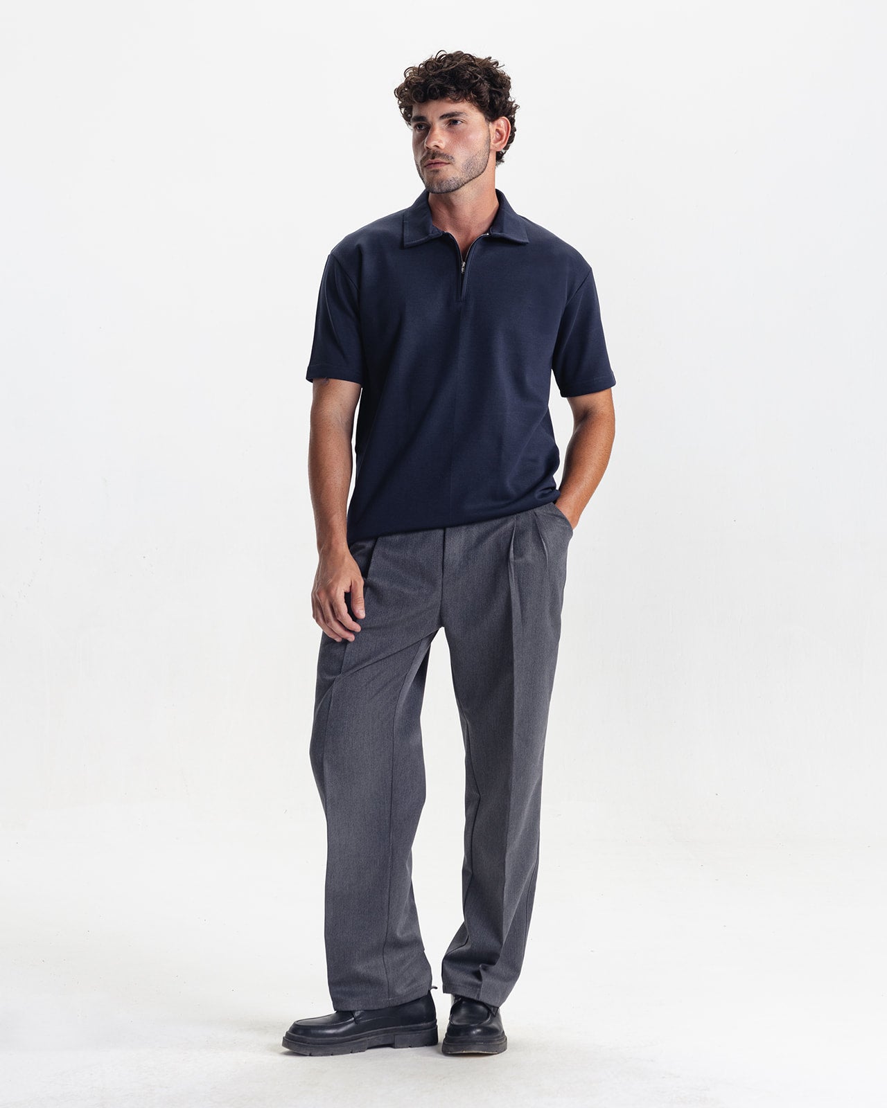 VALMONT ZIP POLO - NAVY