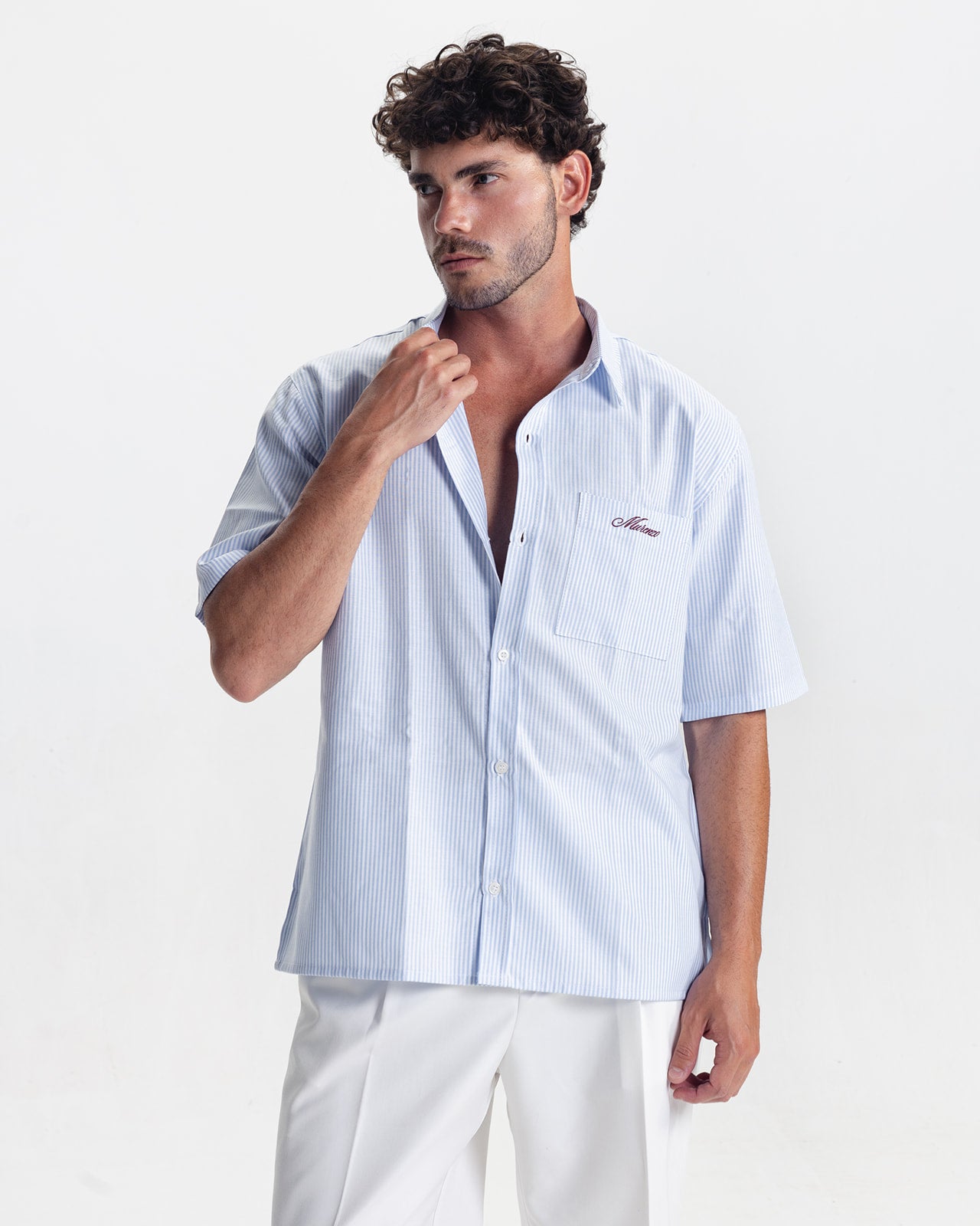 AZURE STRIPED SHIRT - SKY BLUE