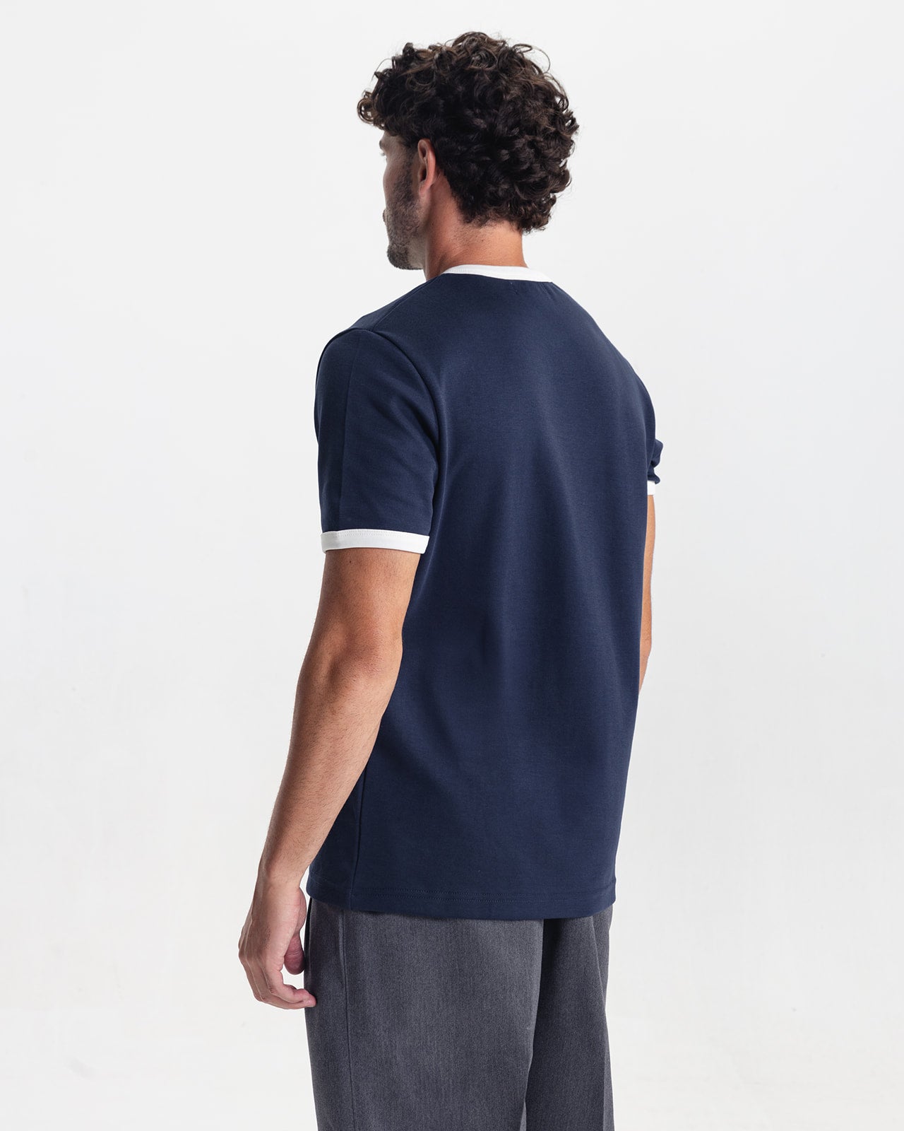 RINGER TEE - NAVY