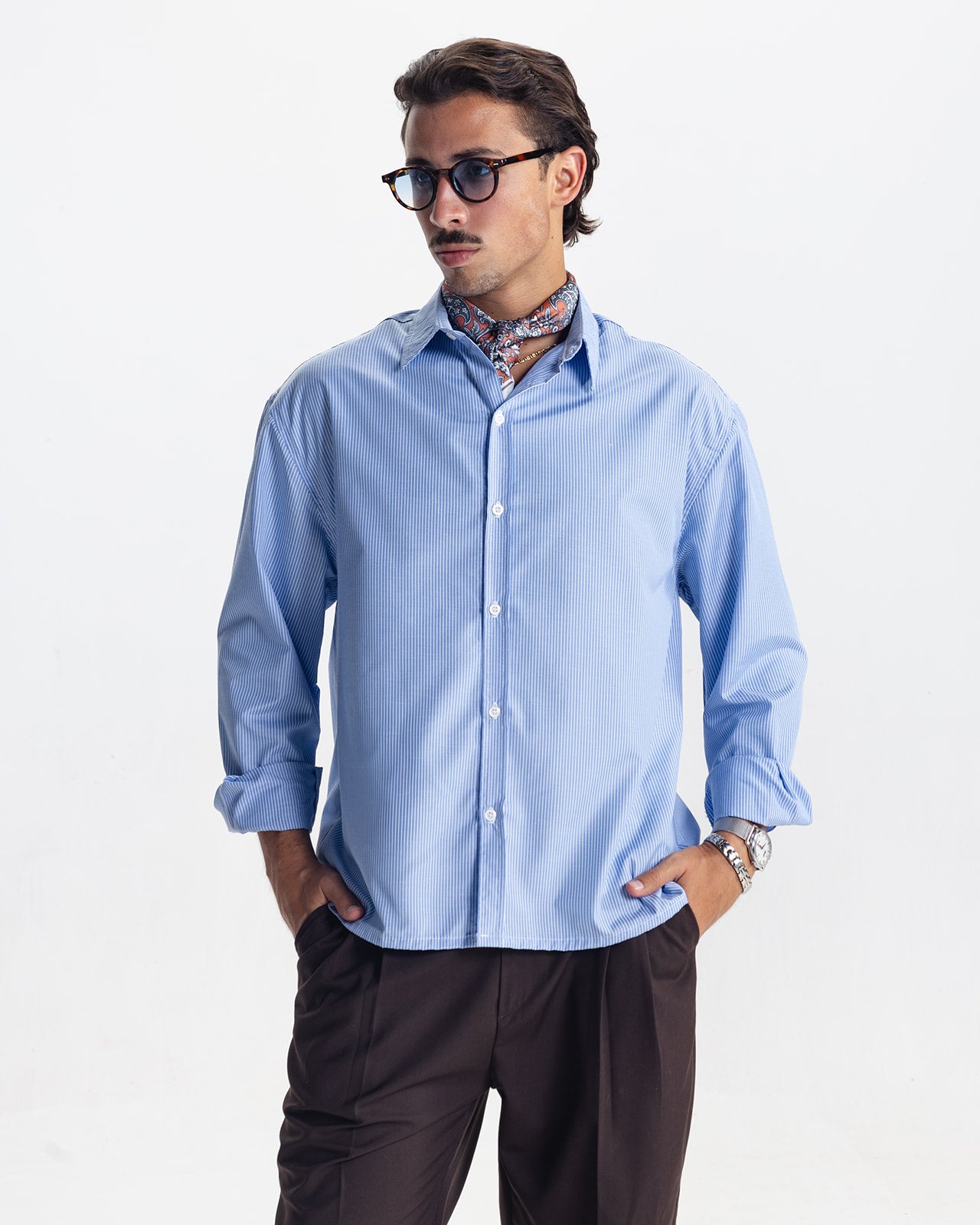 VERONA STRIPED SHIRT - BLUE