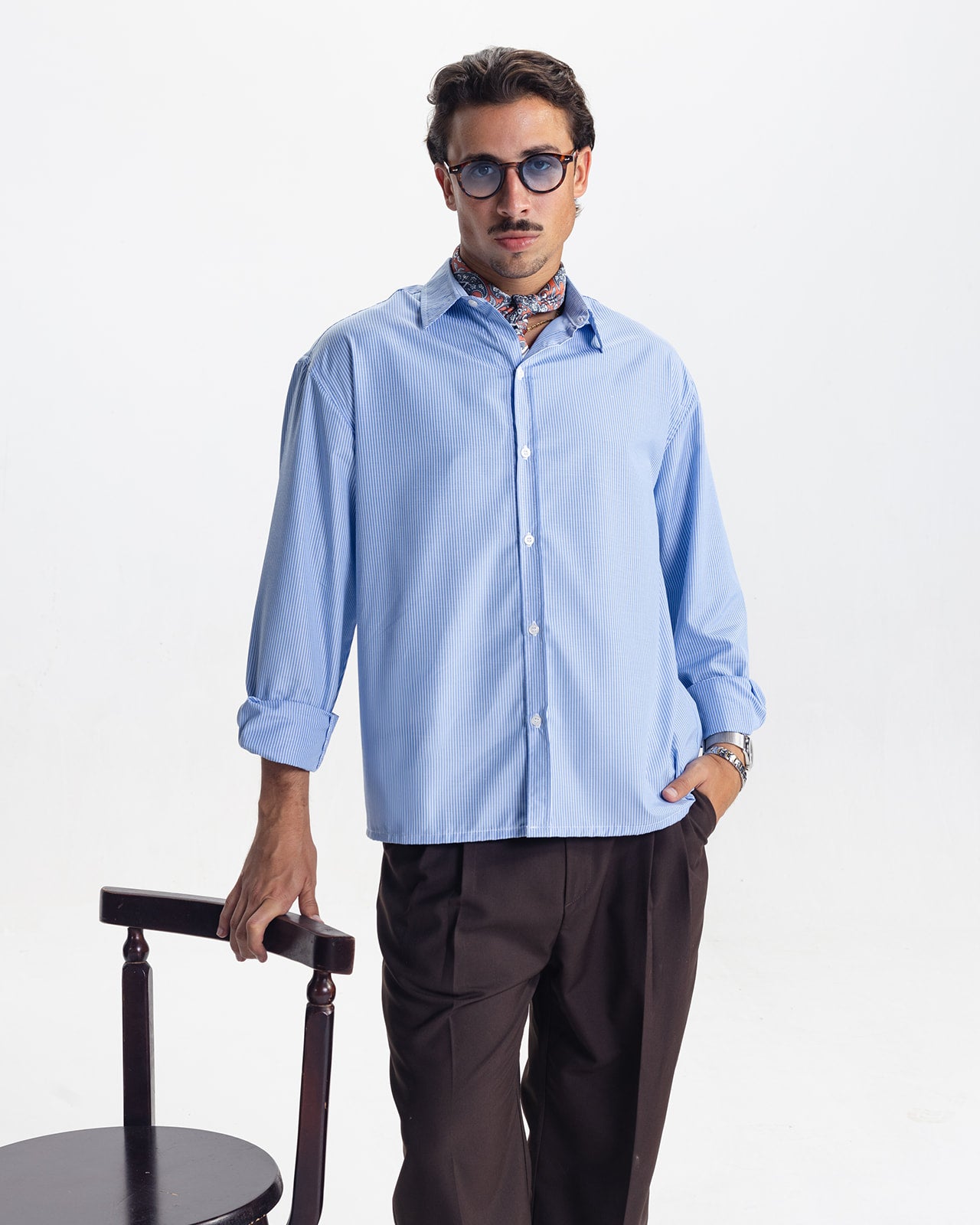 VERONA STRIPED SHIRT - BLUE