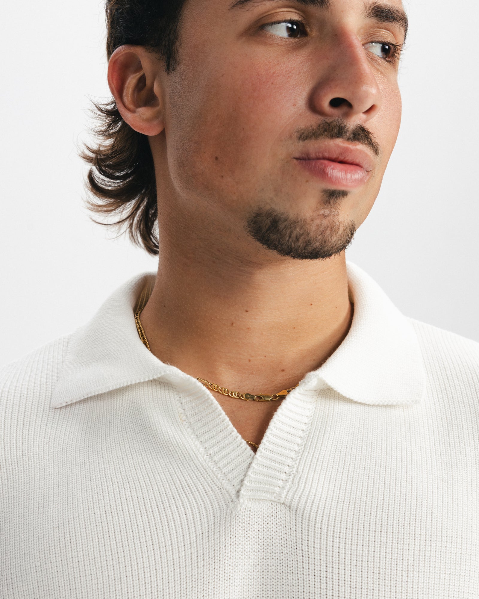 REGULAR FIT KNITTED POLO - WHITE