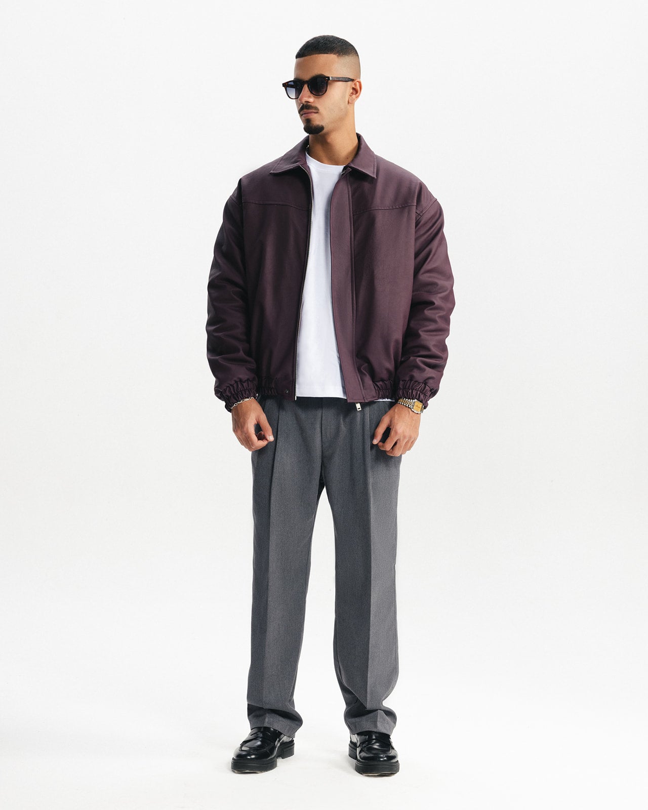 THE ESTATE LEATHER JACKET - BURGUNDY