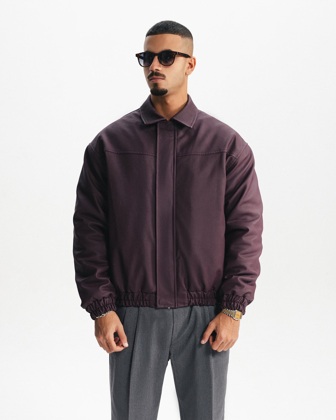 THE ESTATE LEATHER JACKET - BURGUNDY