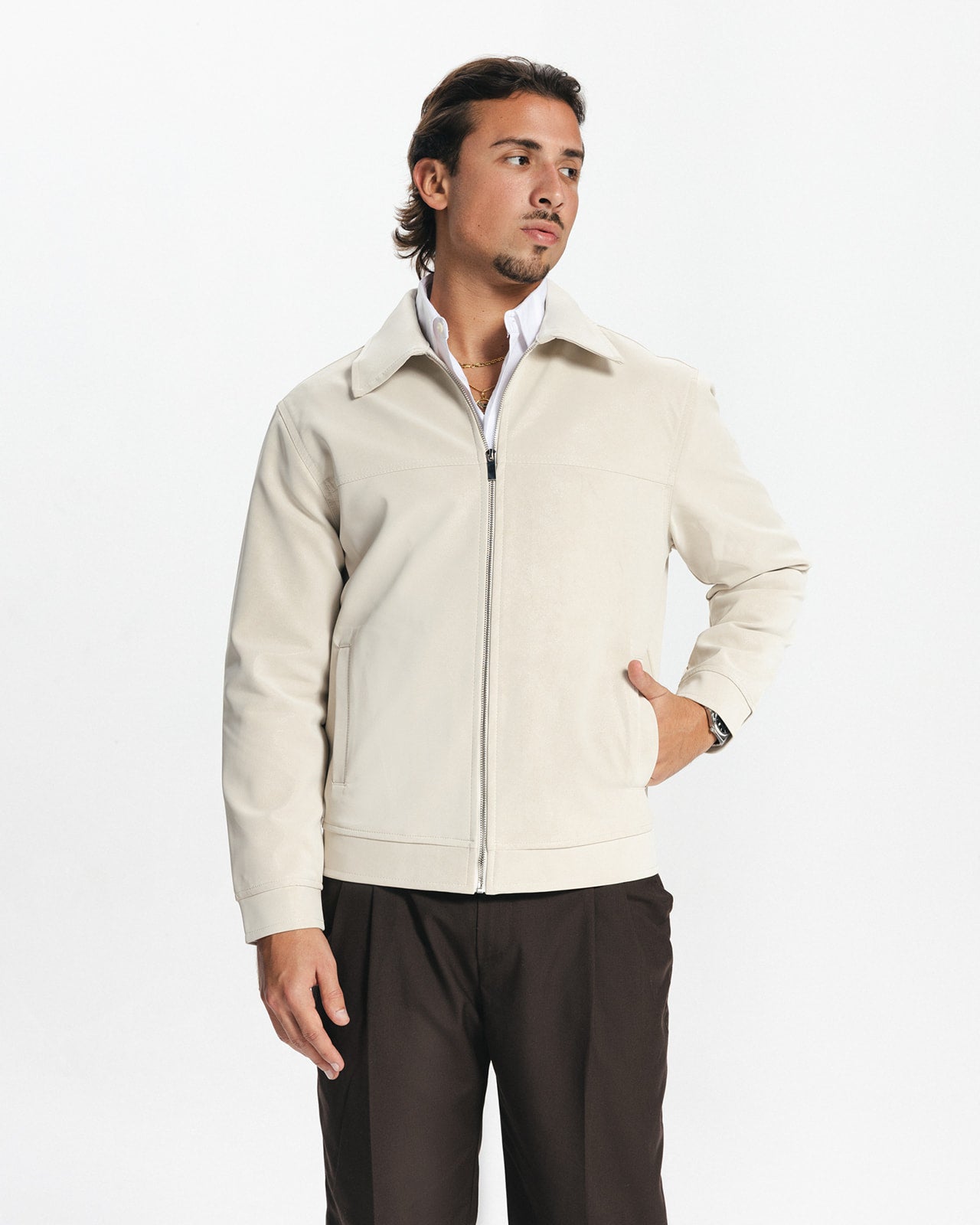 LEGACY LEATHER JACKET - BEIGE