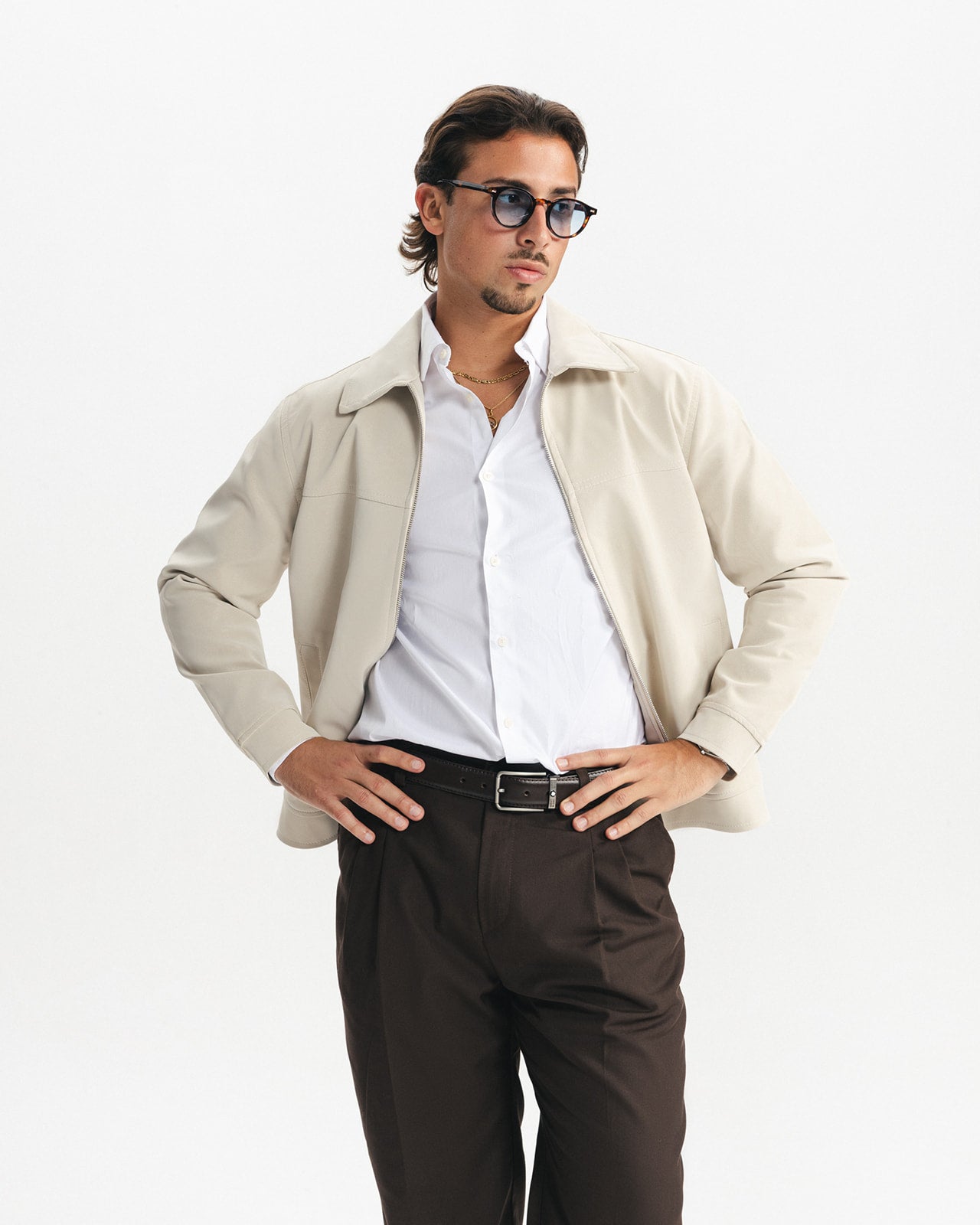 LEGACY LEATHER JACKET - BEIGE