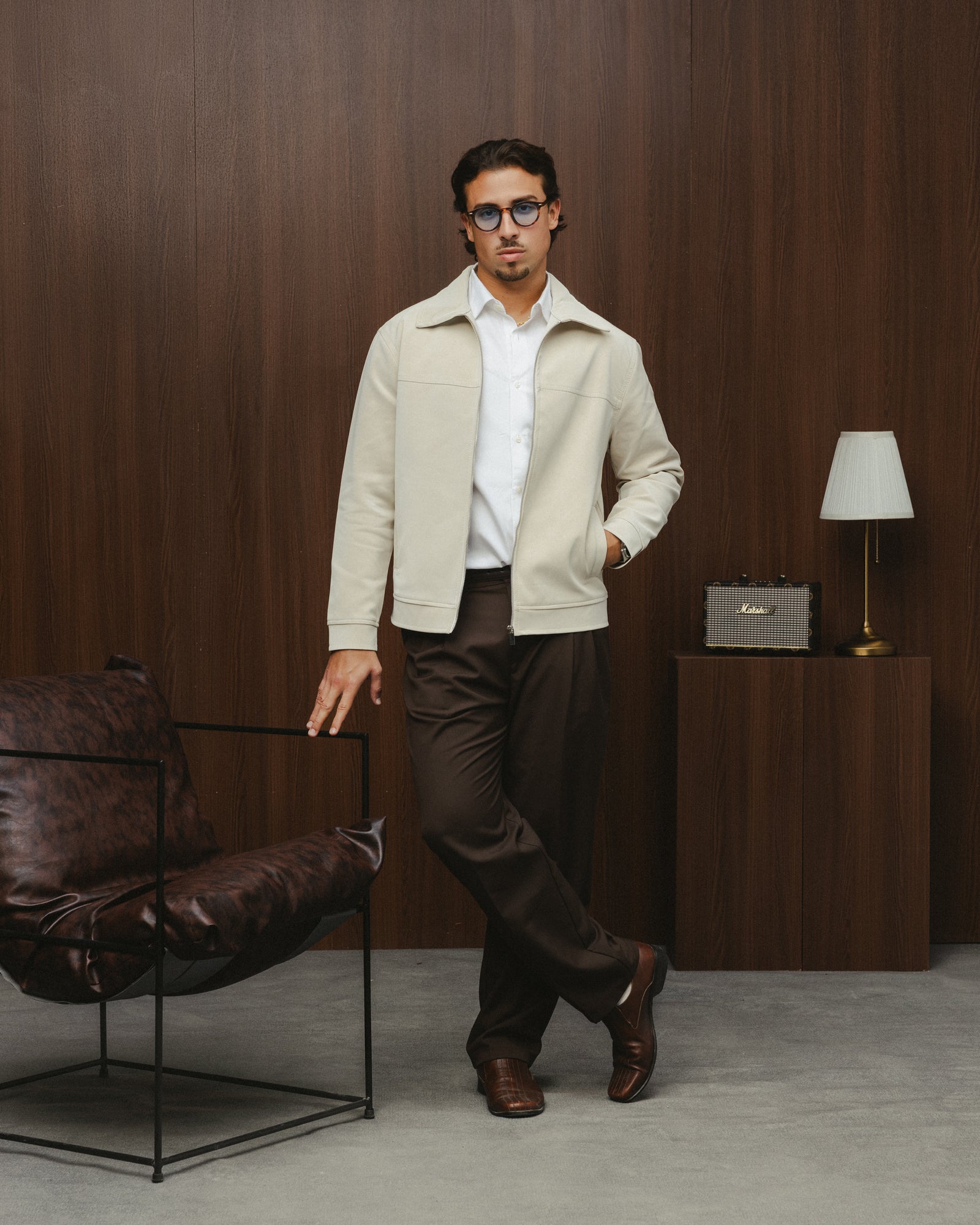 LEGACY LEATHER JACKET - BEIGE