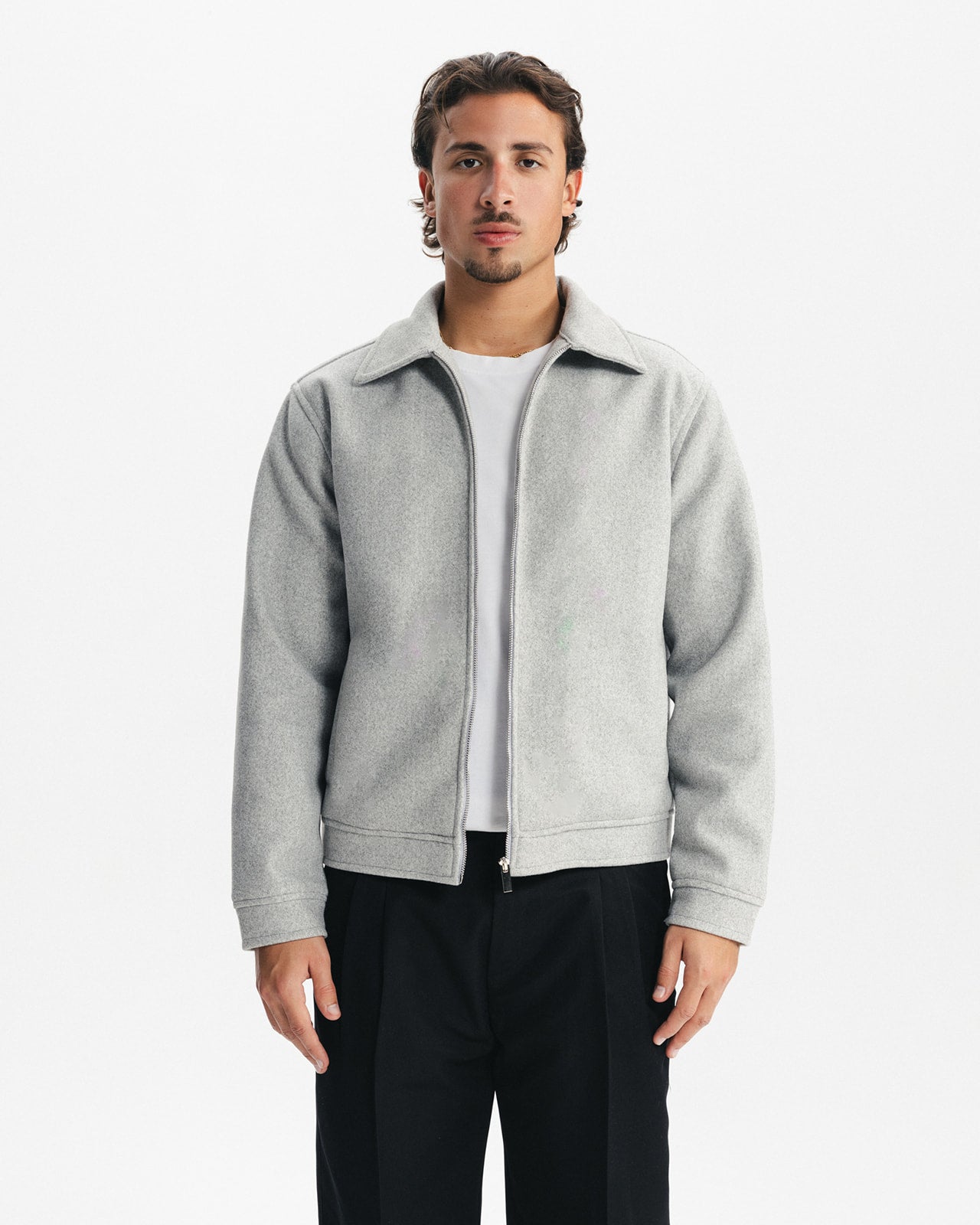 ICON WOOL JACKET - LIGHT GREY