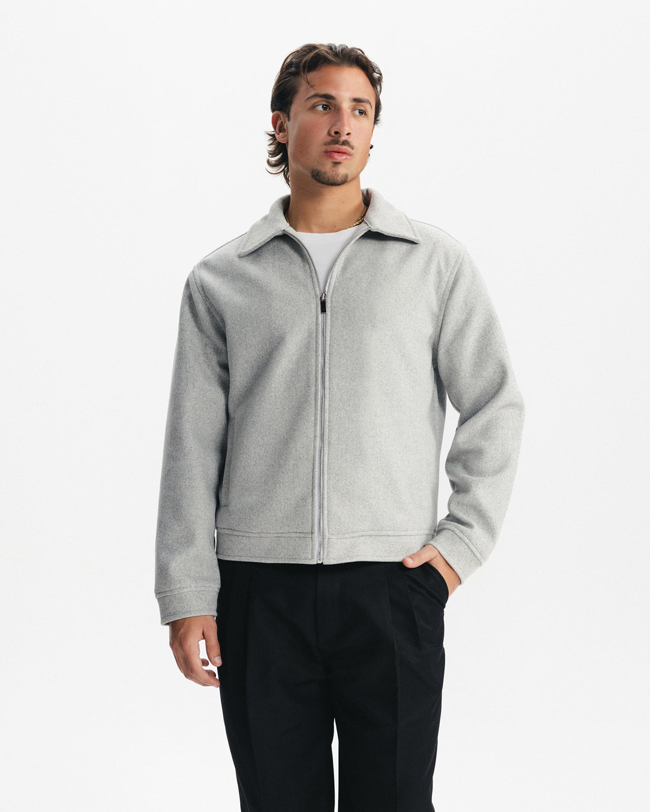 ICON WOOL JACKET - LIGHT GREY