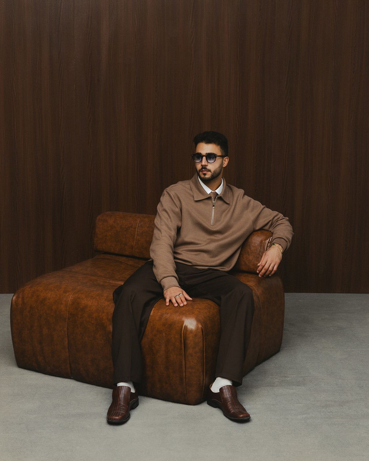 TAILORED PANTS - BROWN