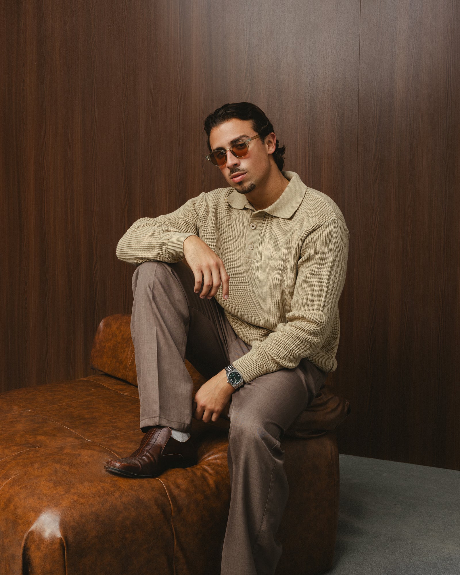 BELLAGIO KNITTED POLO - BEIGE