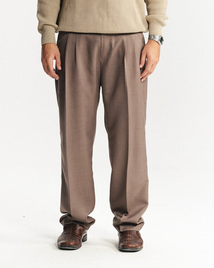 TAILORED PANTS - TAUPE BROWN