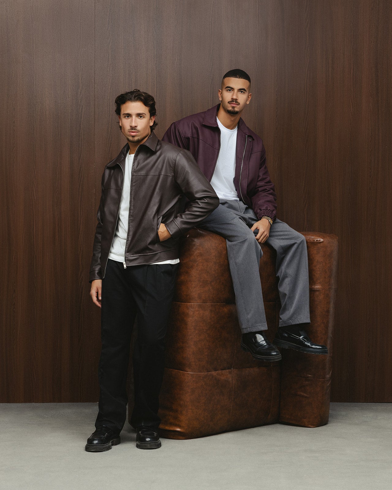 THE ESTATE LEATHER JACKET - BURGUNDY