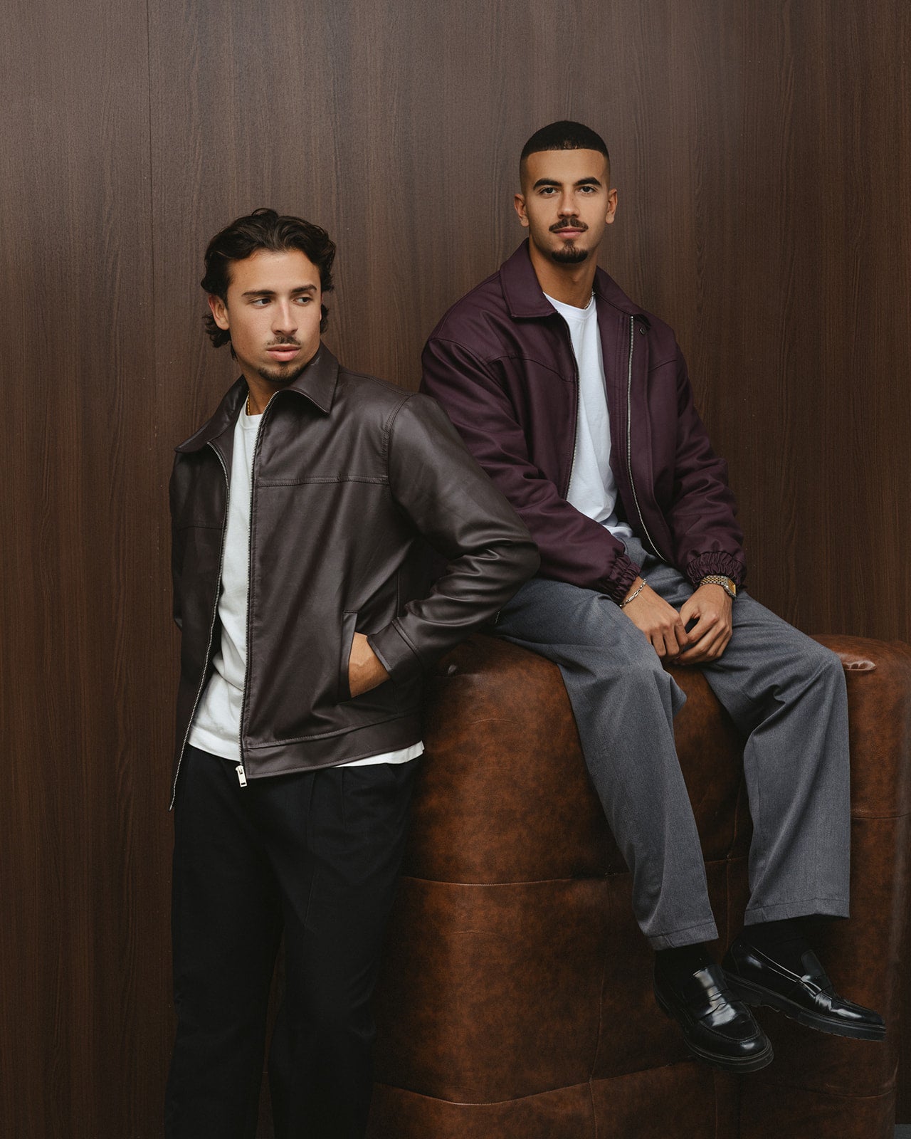 THE ESTATE LEATHER JACKET - BURGUNDY