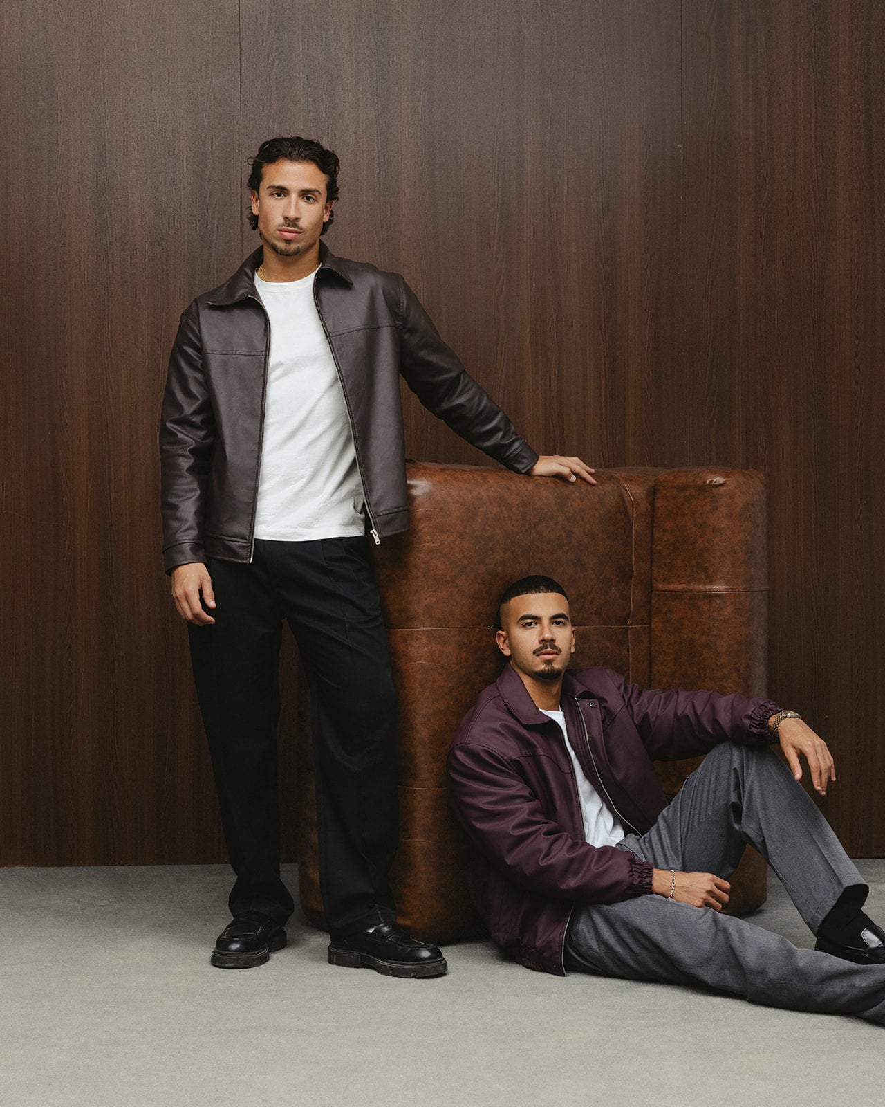 THE ESTATE LEATHER JACKET - BURGUNDY