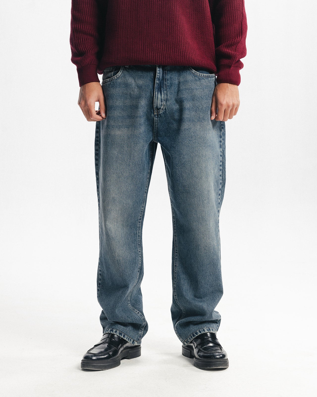 STEEL BLUE STRAIGHT JEANS