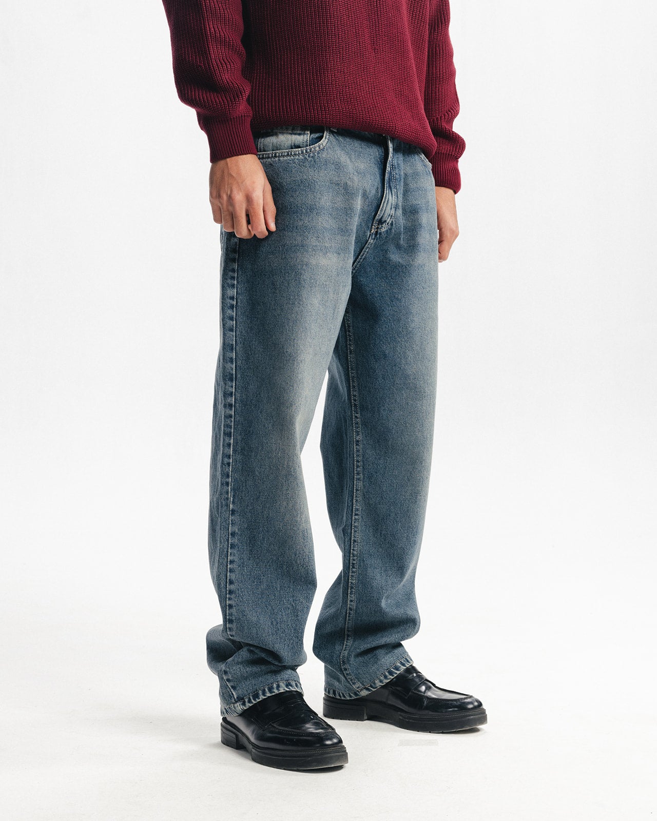 STEEL BLUE STRAIGHT JEANS