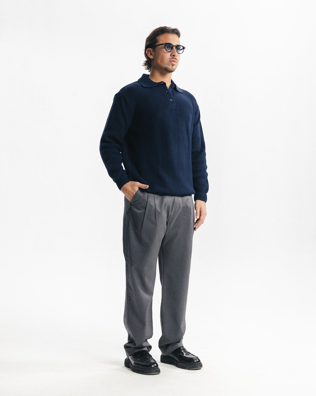 BELLAGIO KNITTED POLO - NAVY