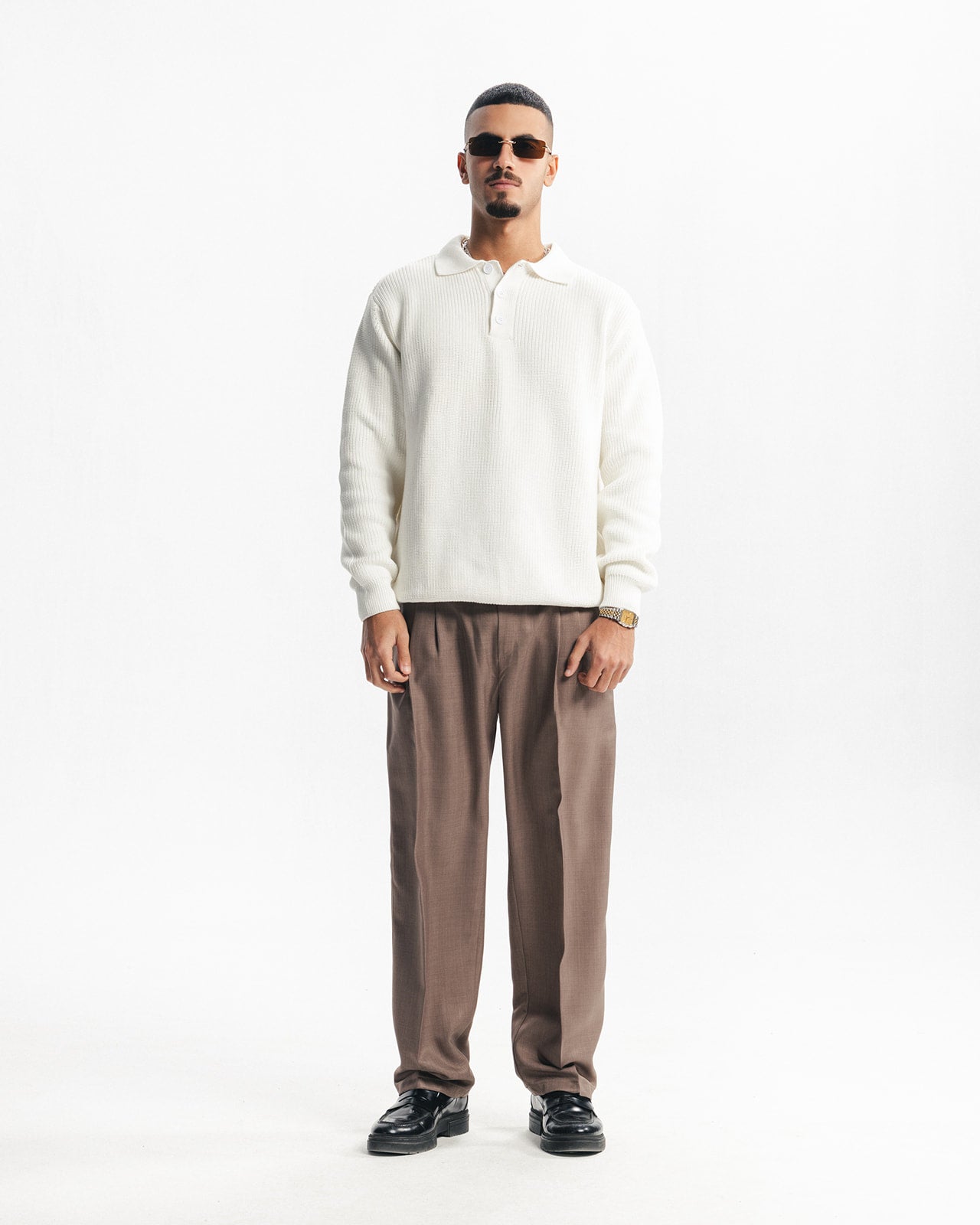 BELLAGIO KNITTED POLO - WHITE