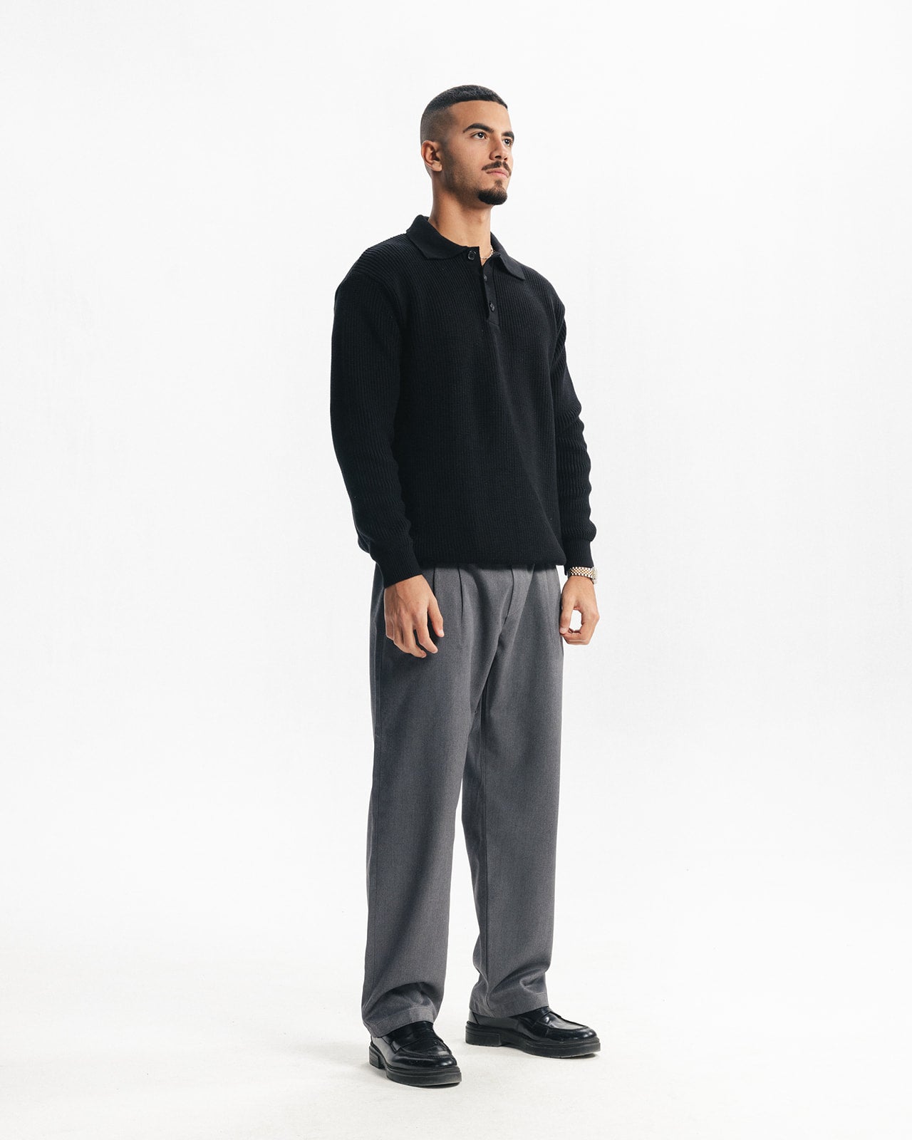 BELLAGIO KNITTED POLO - BLACK