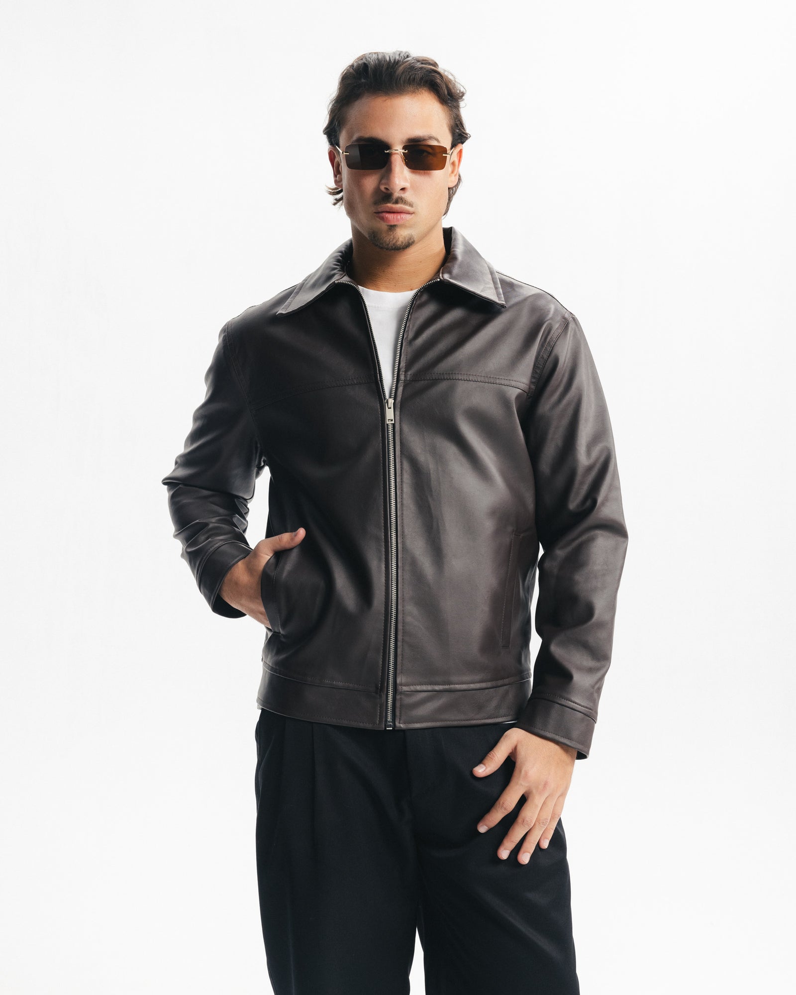 LEGACY LEATHER JACKET - BROWN