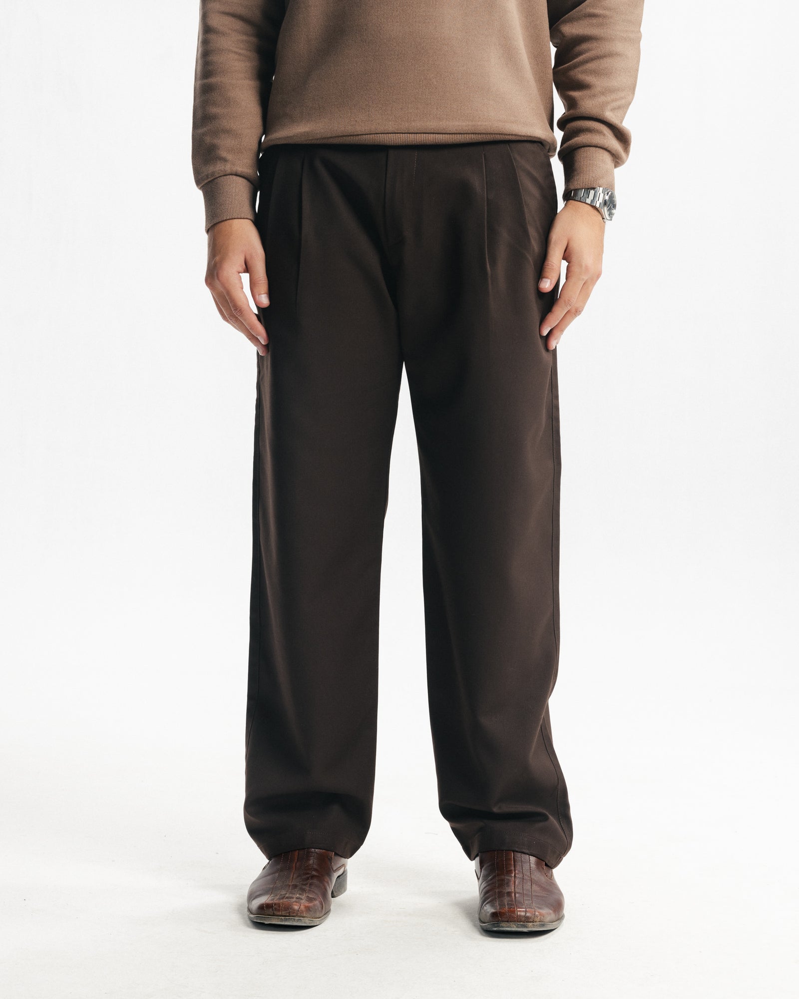 TAILORED PANTS - BROWN