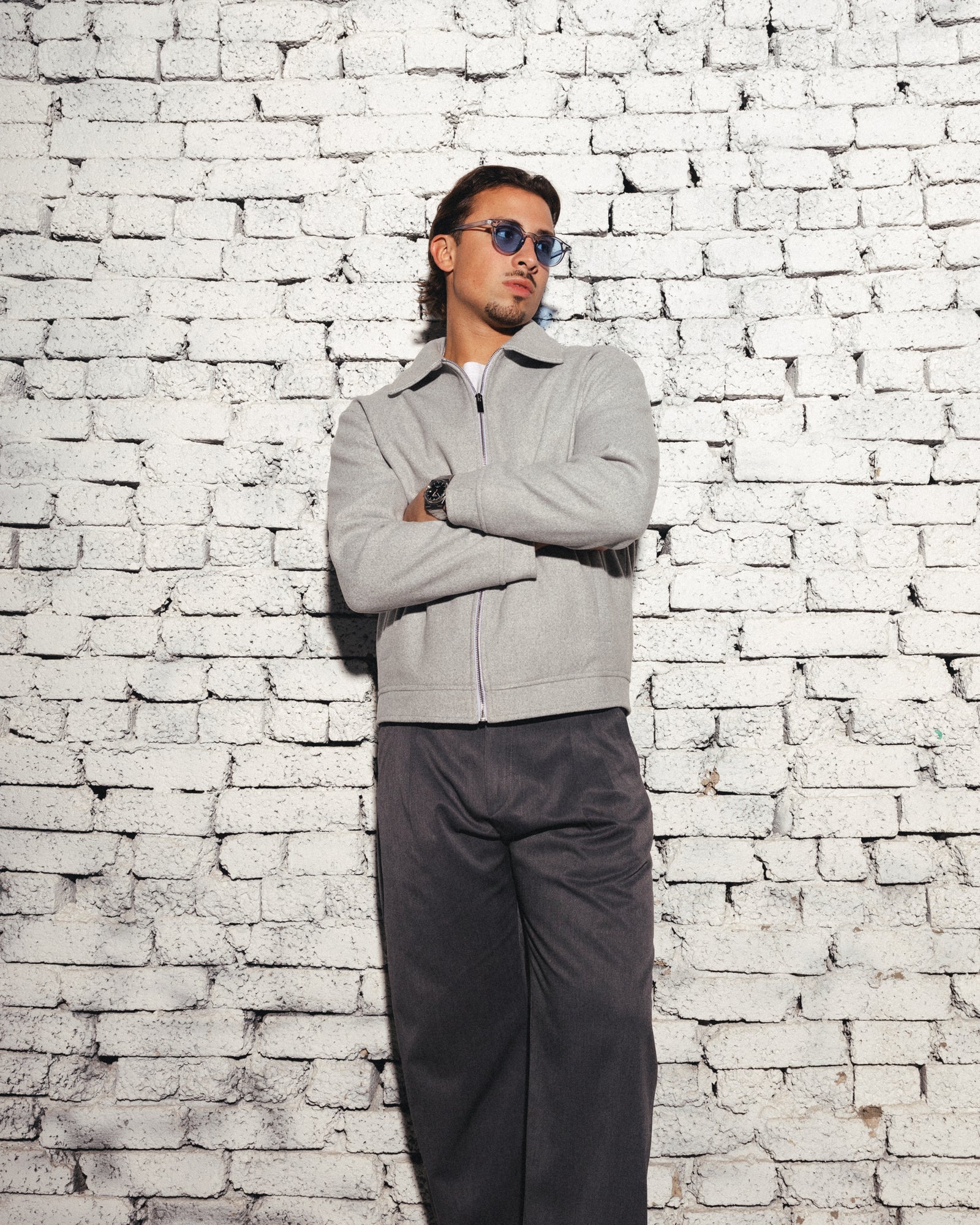 ICON WOOL JACKET - LIGHT GREY