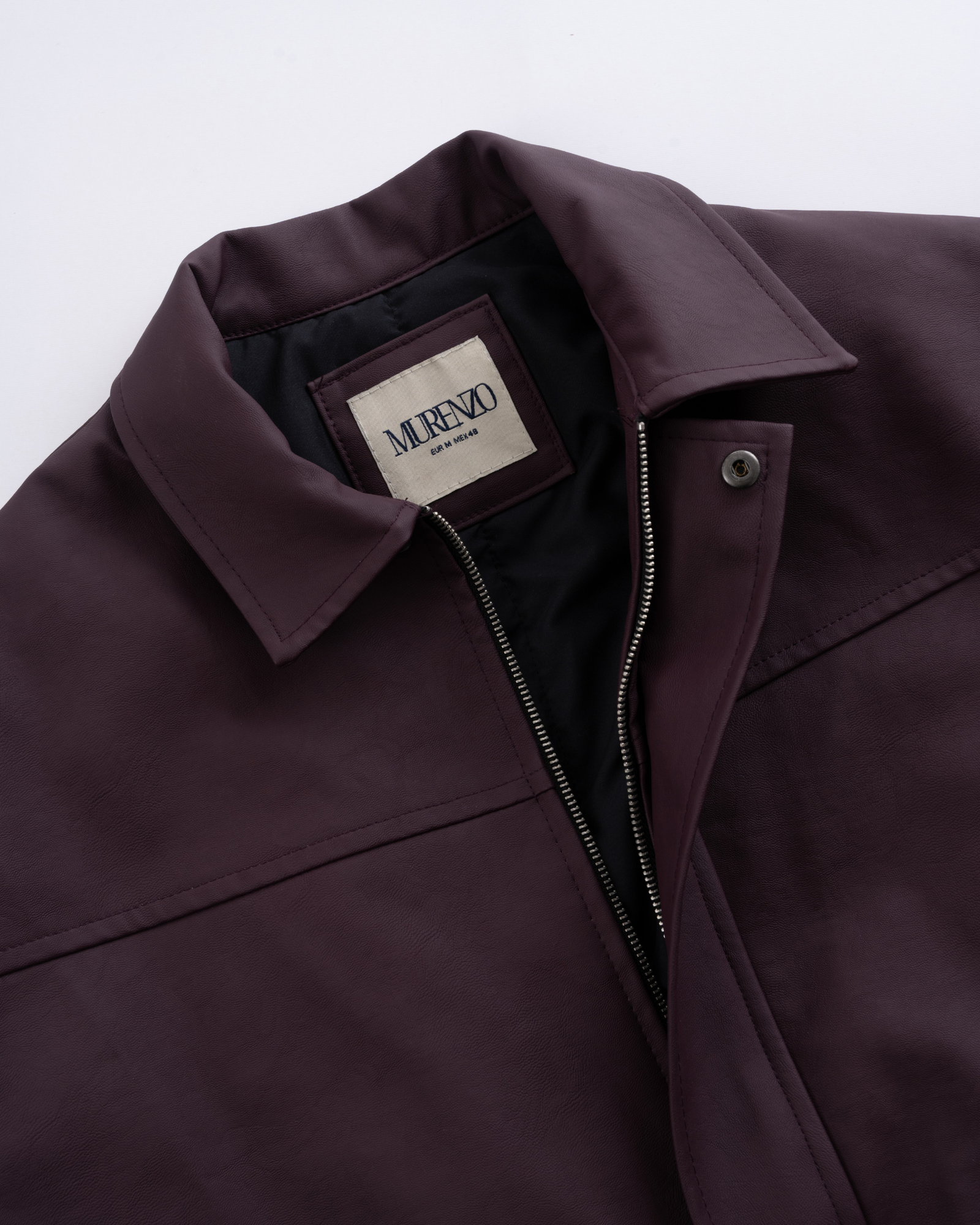 THE ESTATE LEATHER JACKET - BURGUNDY
