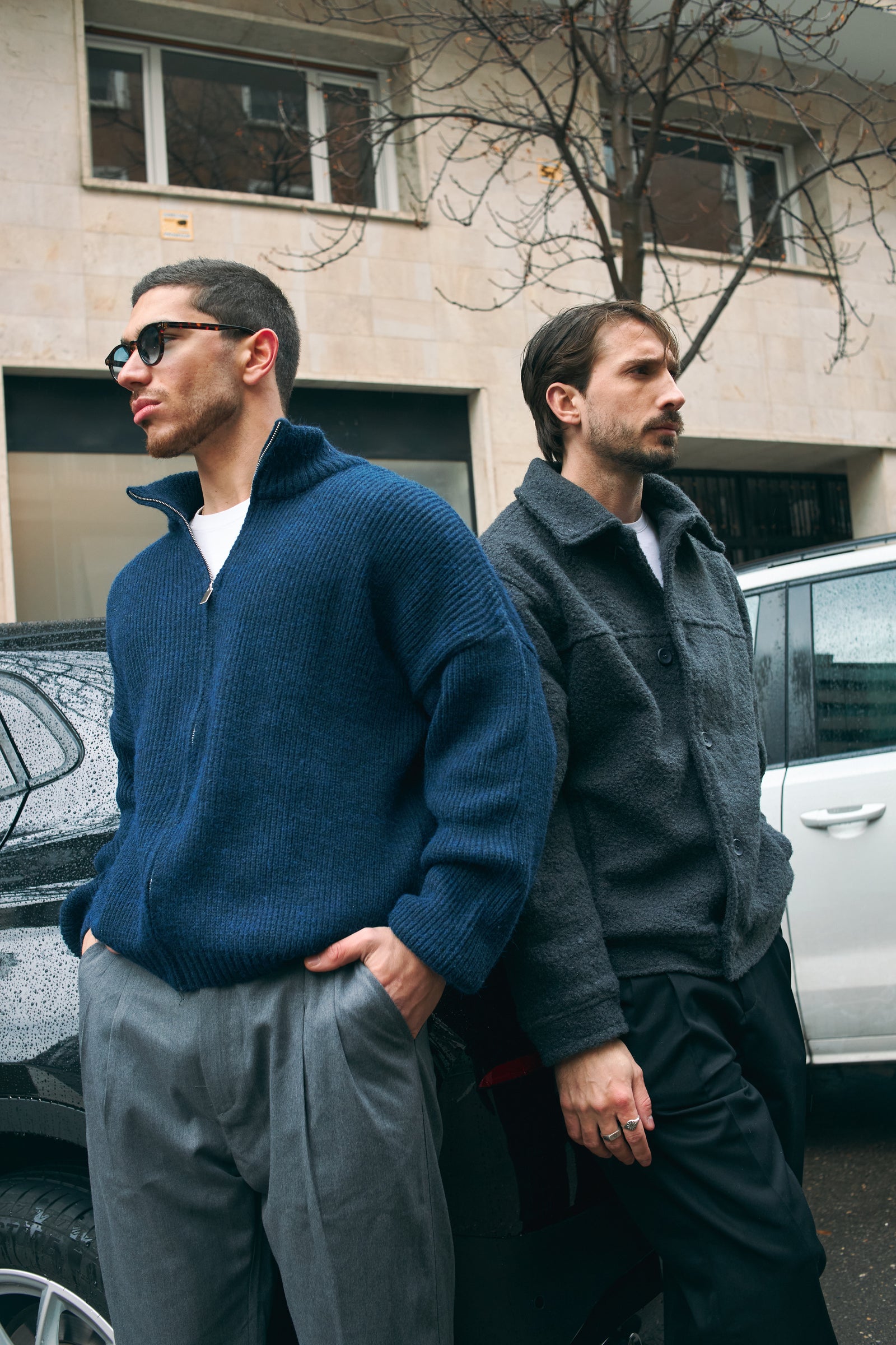 MARINO ZIP-UP CARDIGAN - NAVY