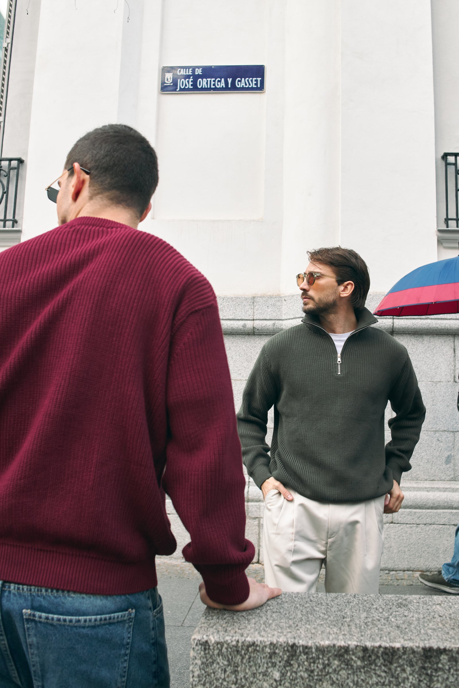 PURL KNIT QUARTER-ZIP - OLIVE