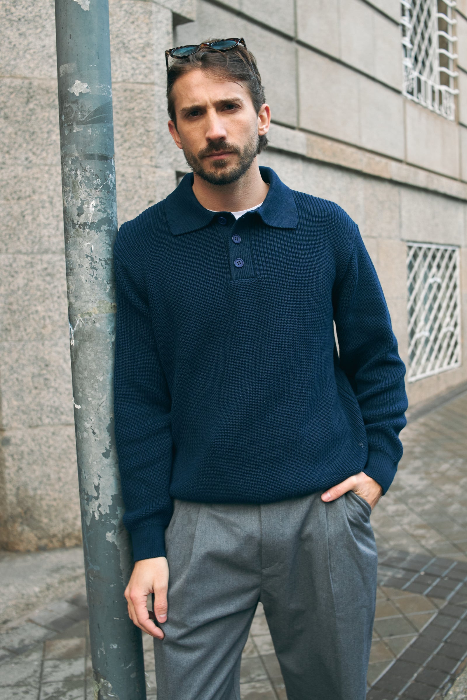 BELLAGIO KNITTED POLO - NAVY