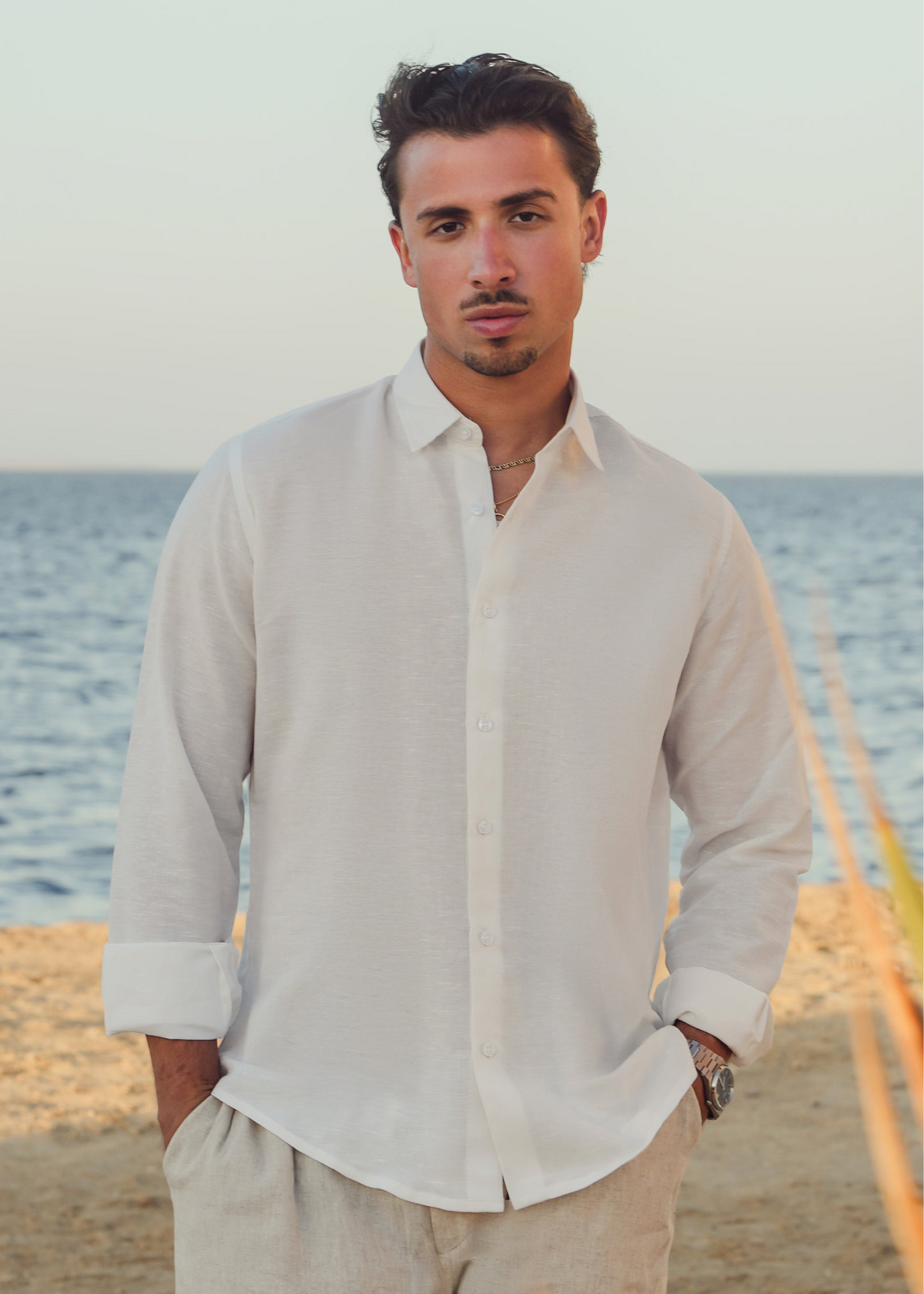 LINEN SHIRT - WHITE