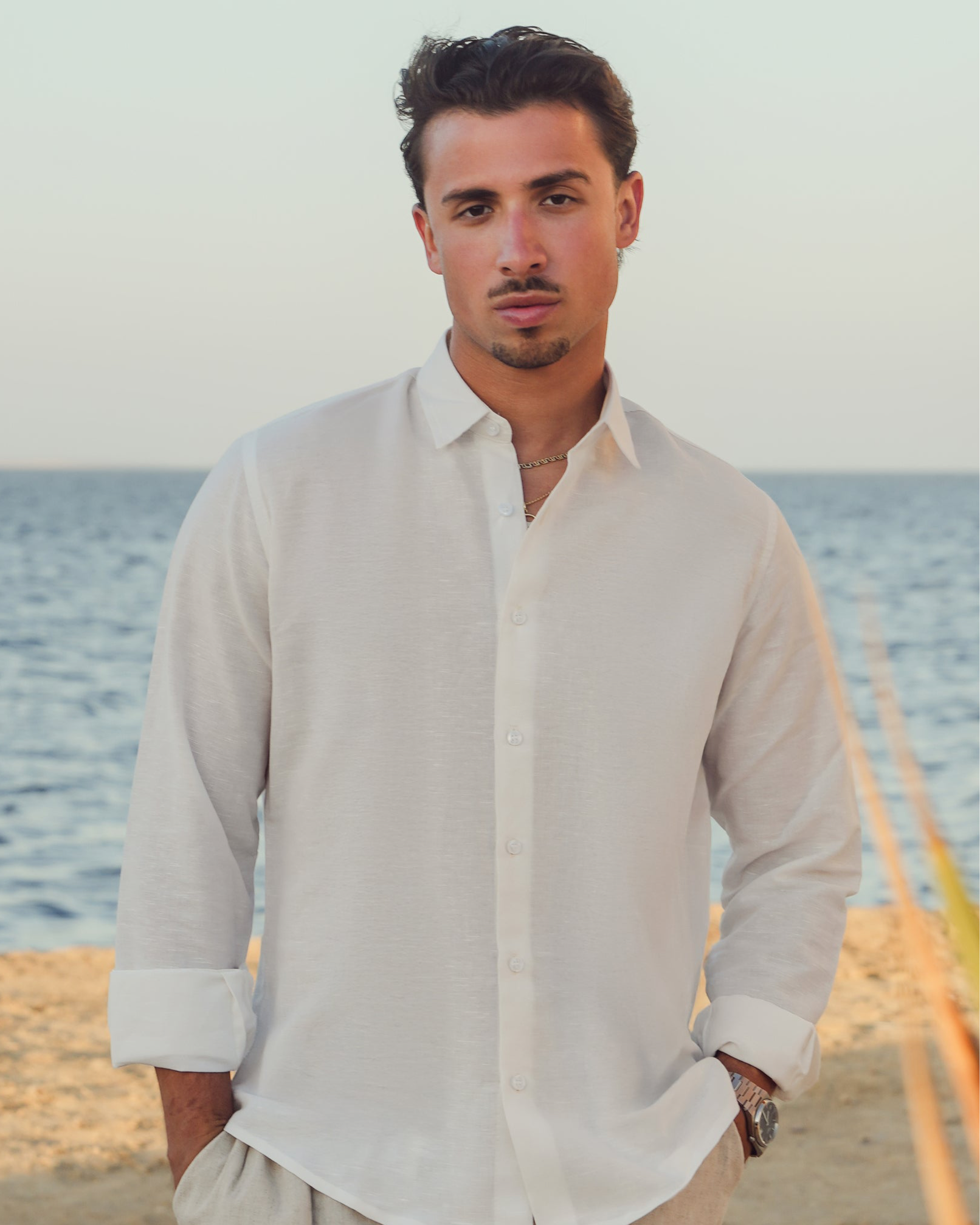 LINEN SHIRT - WHITE