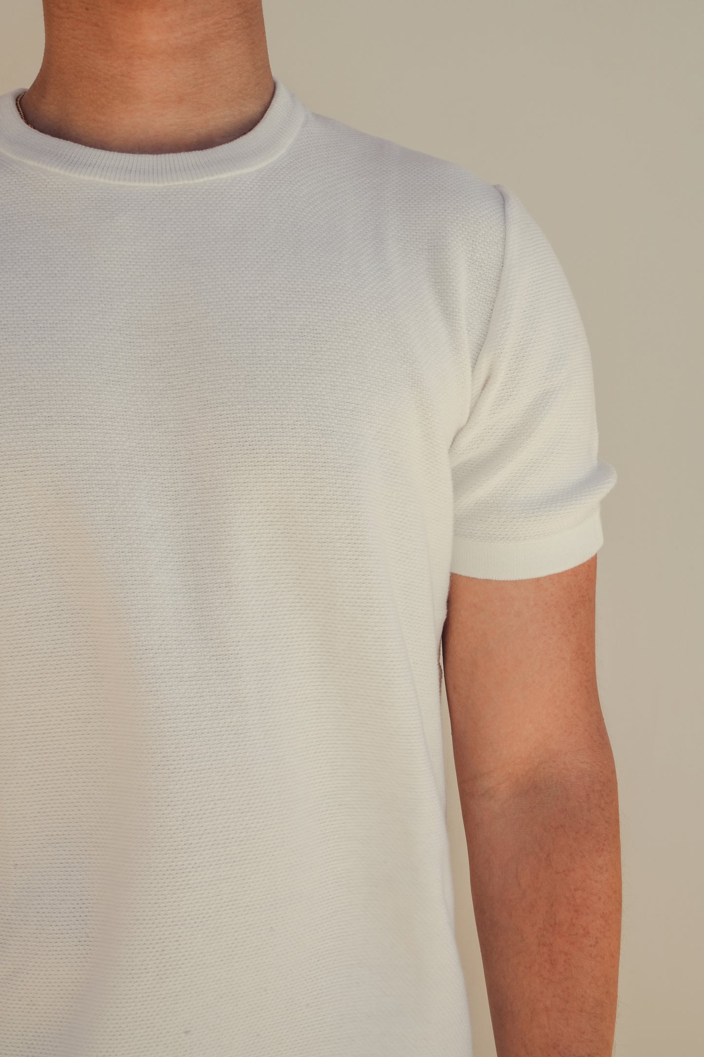PREMIUM KNITTED TEE - WHITE