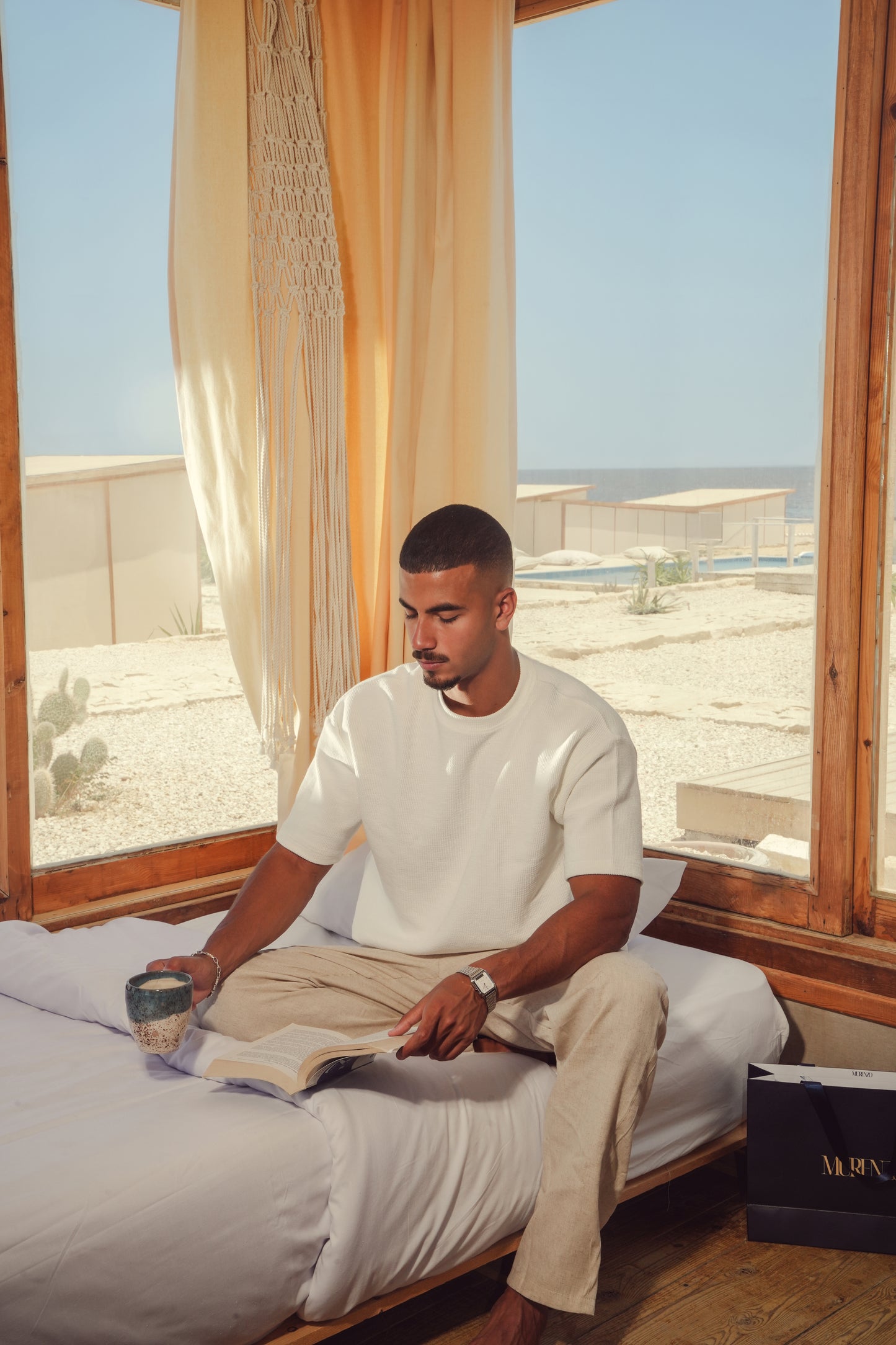 OVERSIZED TEXTURED TEE - WHITE