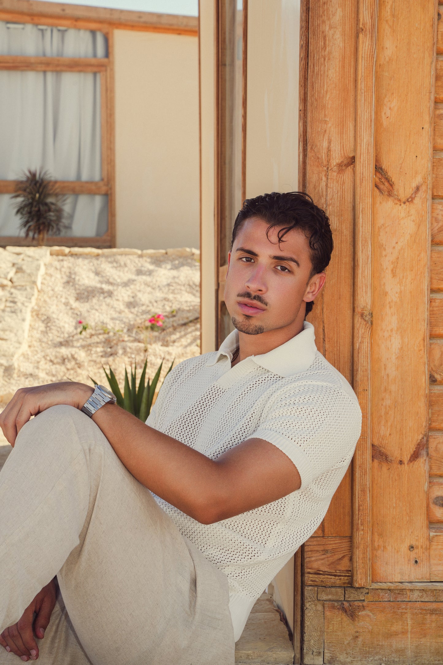 LEGACY KNITTED POLO - WHITE