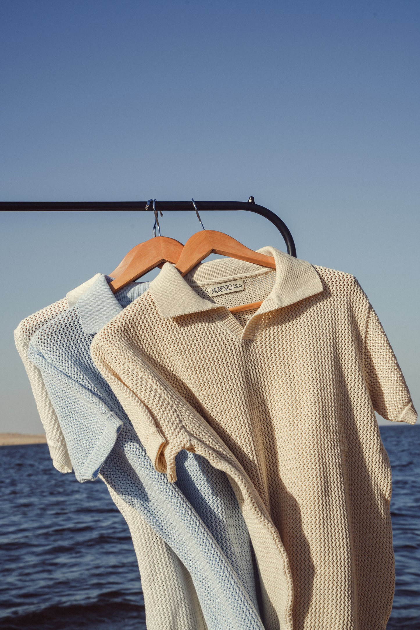 LEGACY KNITTED POLO - SKY BLUE