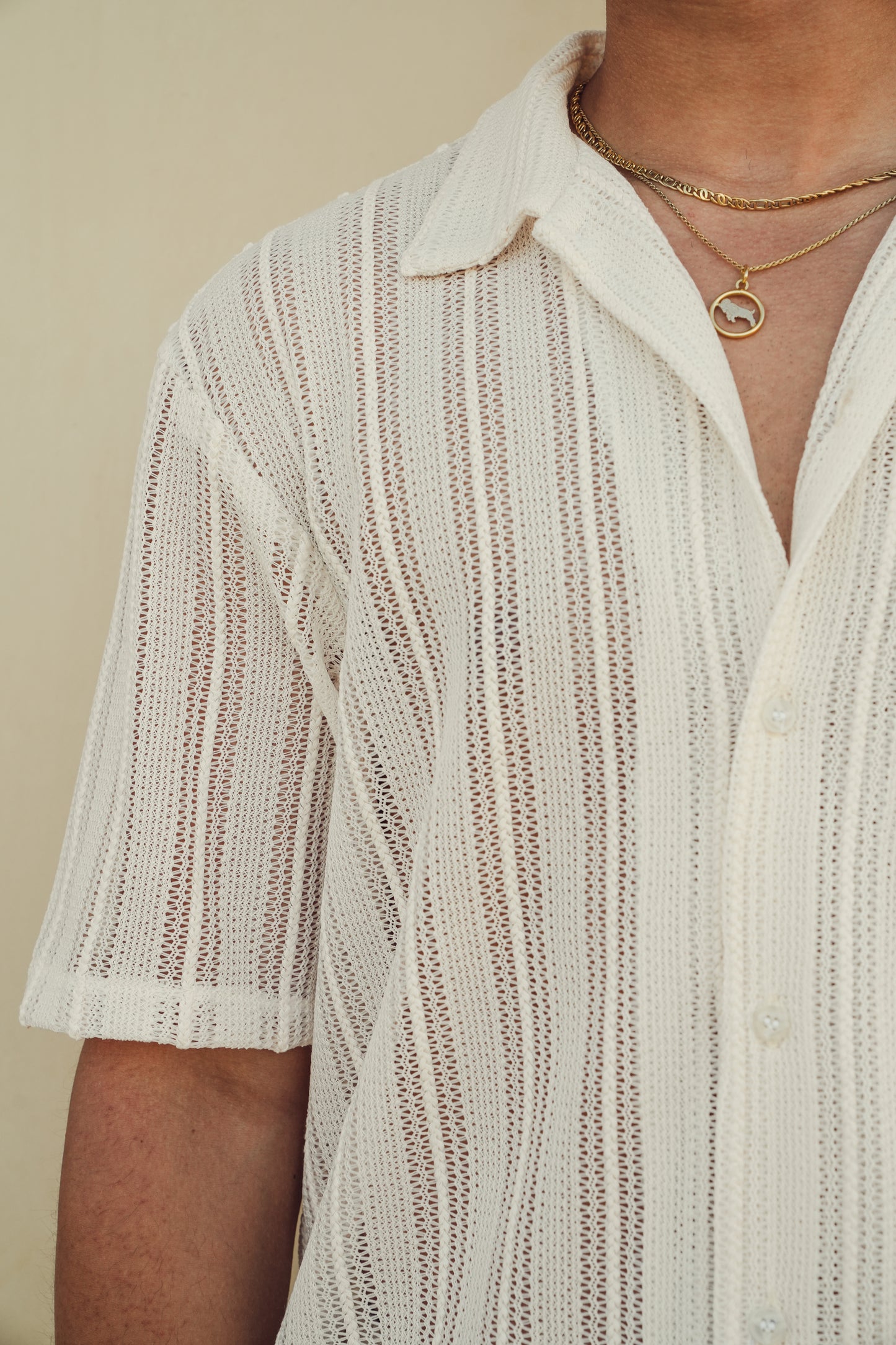 KNITTED SHIRT - WHITE