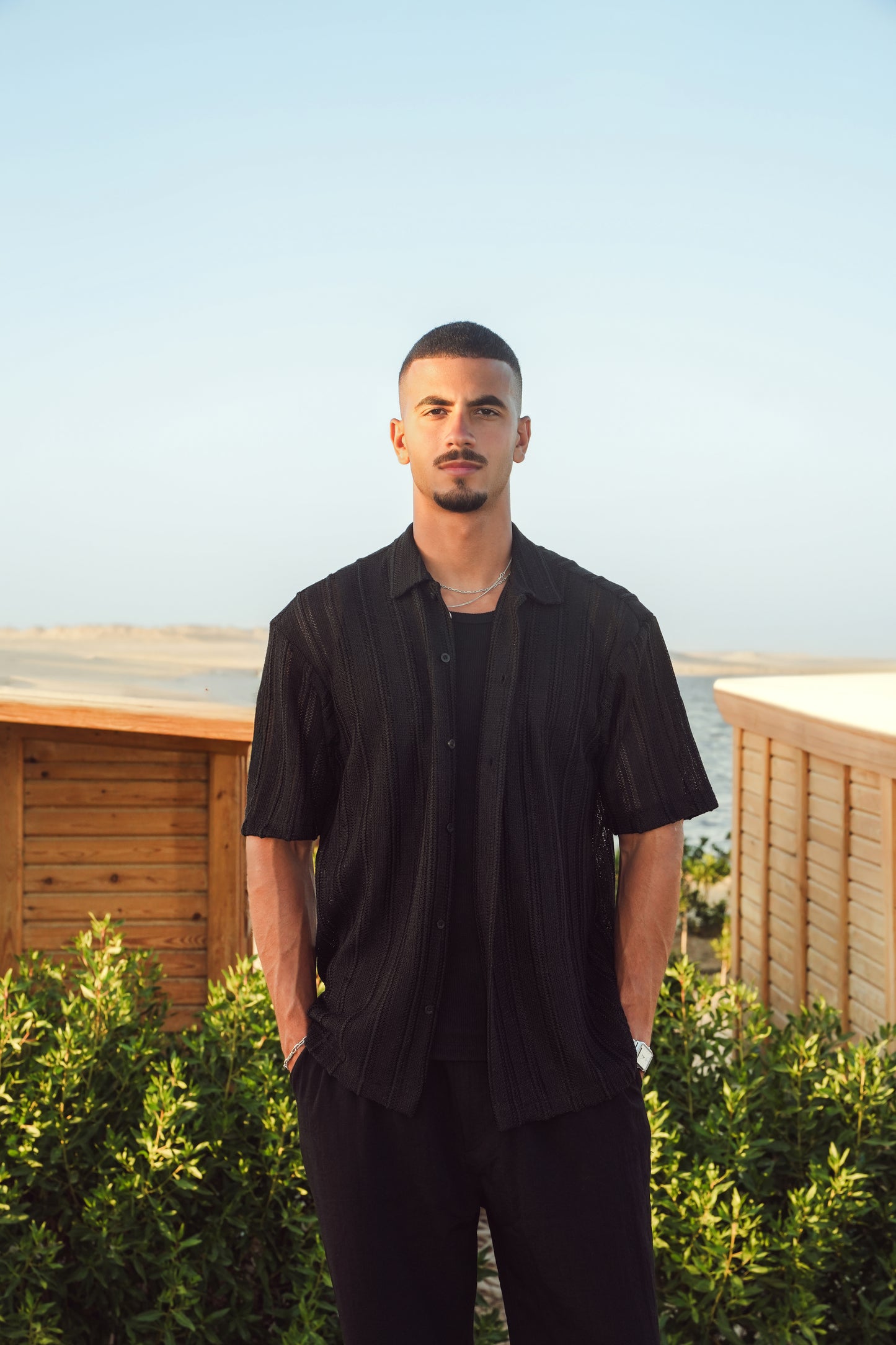 KNITTED SHIRT - BLACK