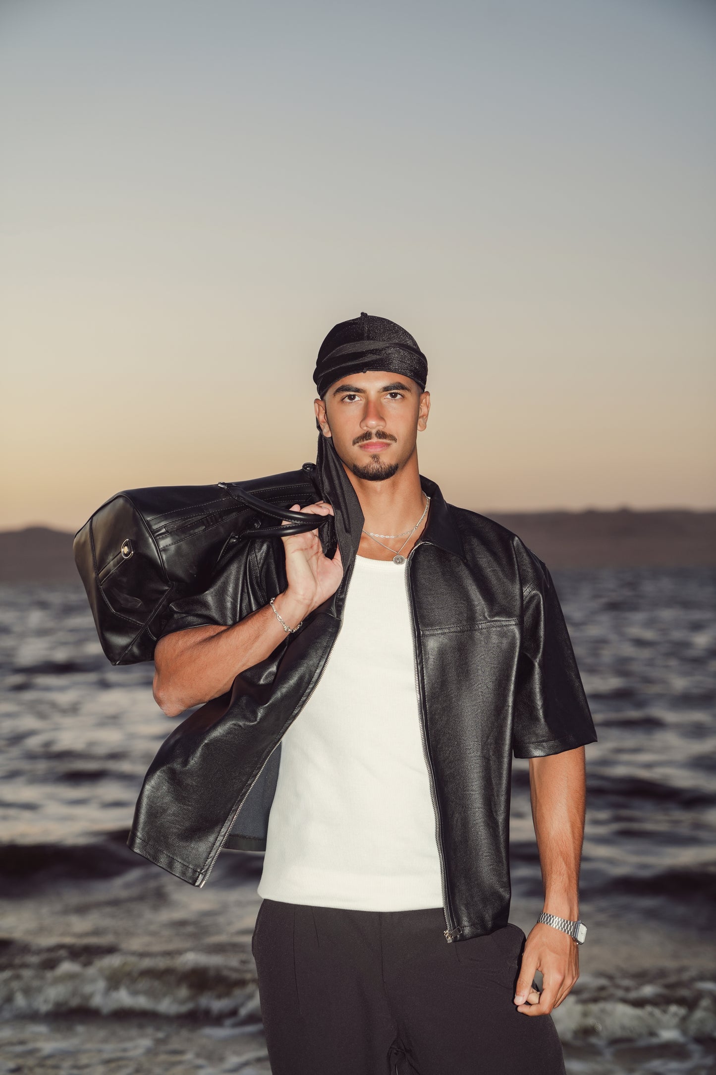 LIGHTWEIGHT LEATHER OVERSHIRT