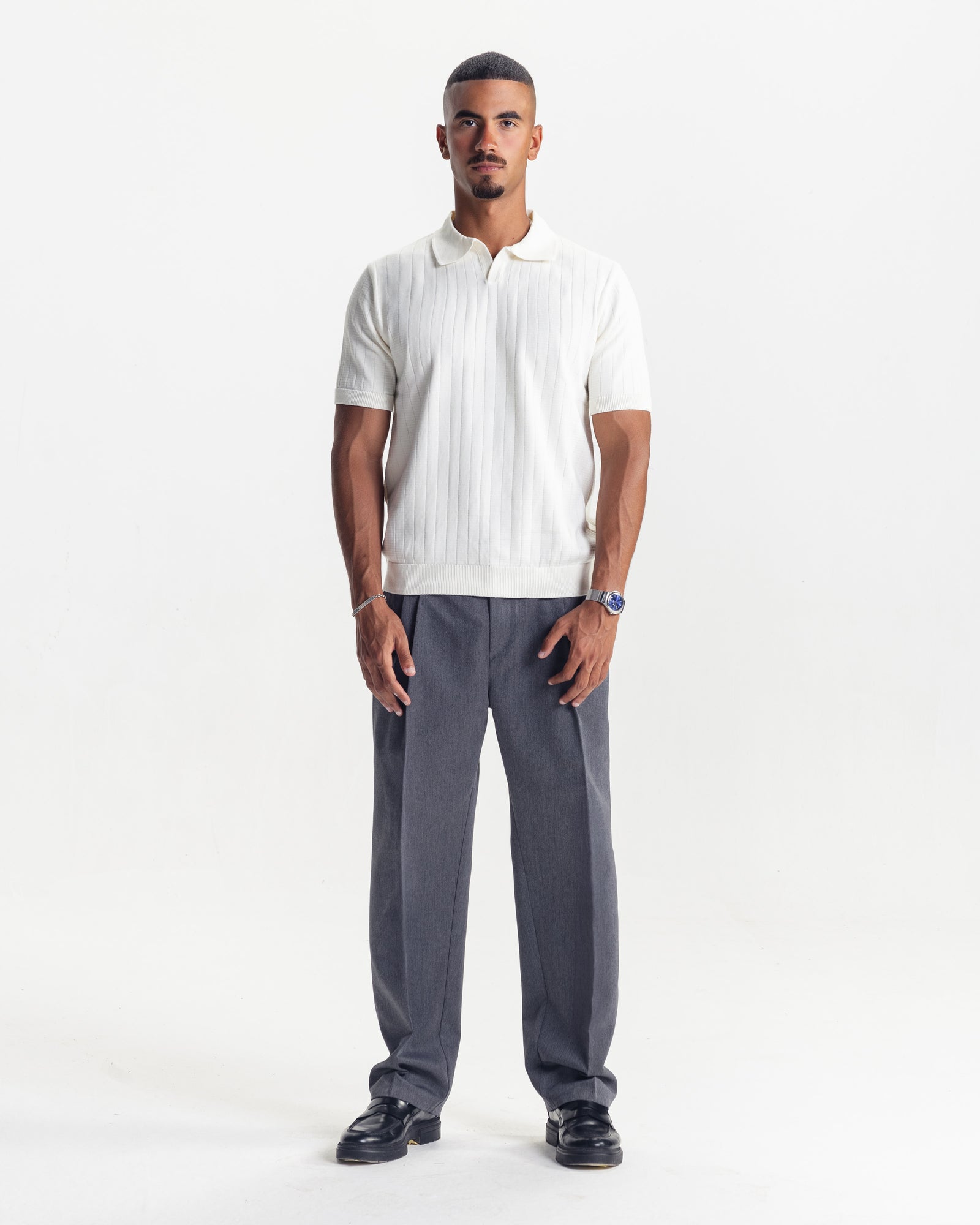 MILANO KNIT POLO - WHITE